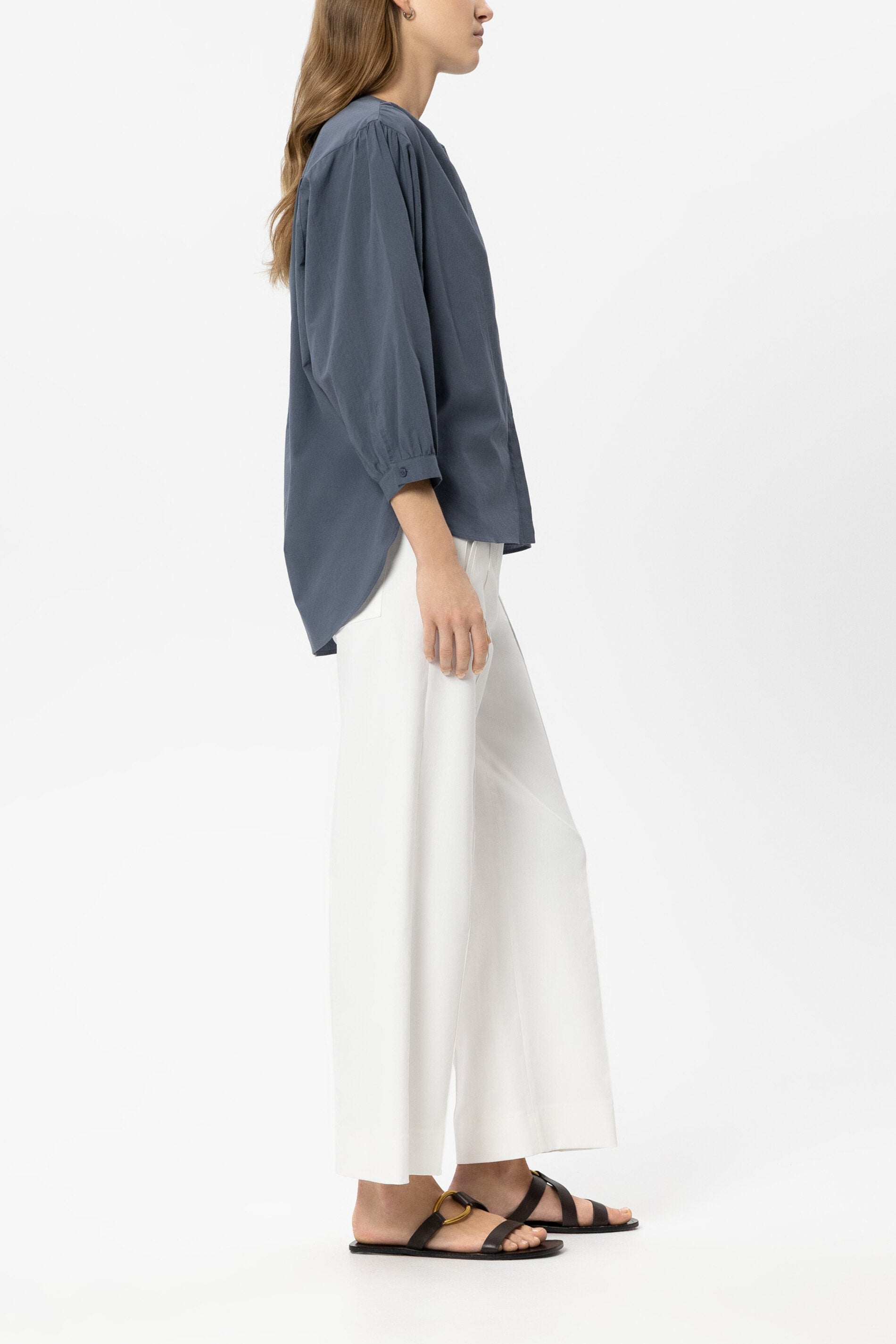 Twill-Wideleg-Pants - white - Standard | Model Seite