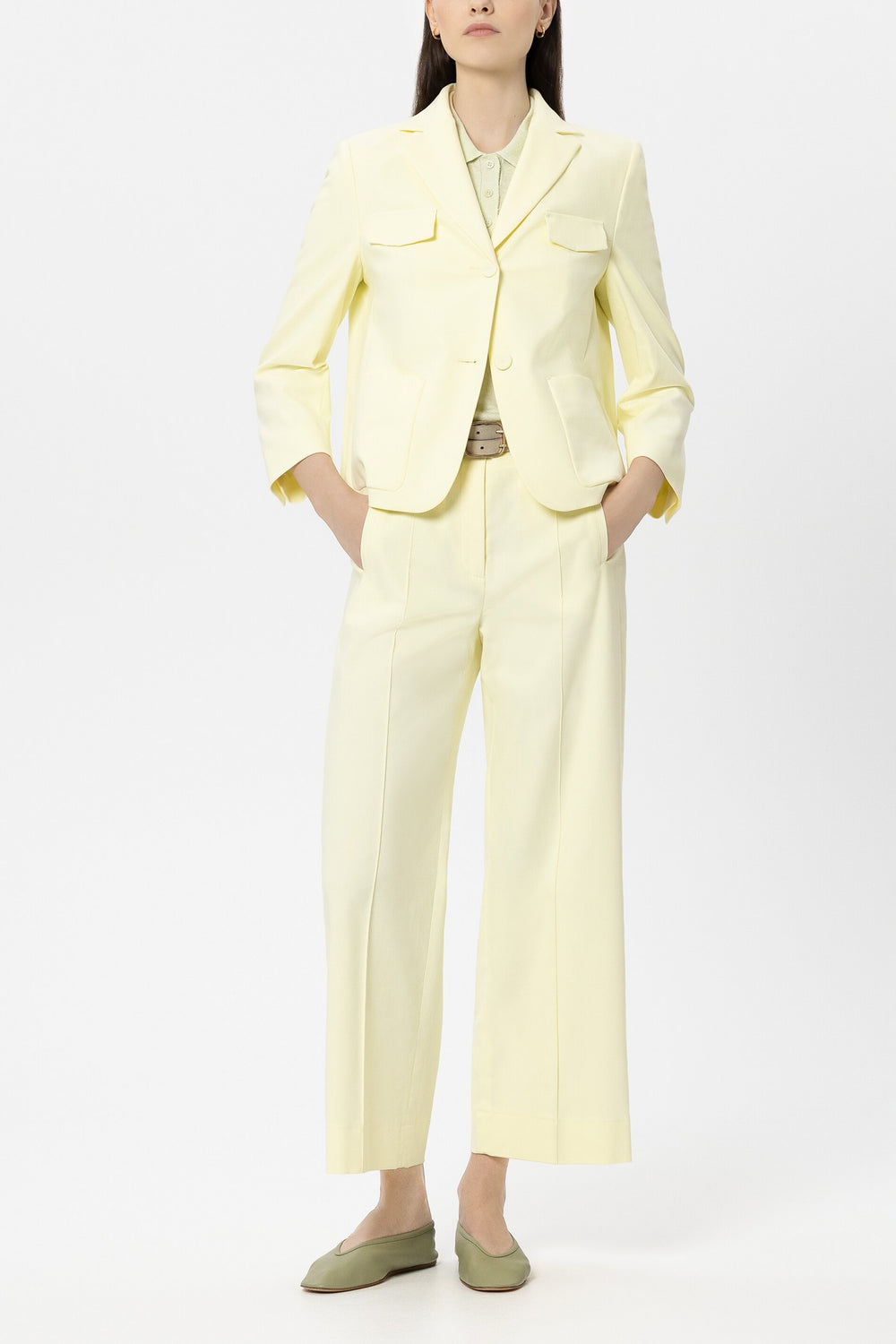 Twill-Wideleg-Pants - citron - Standard