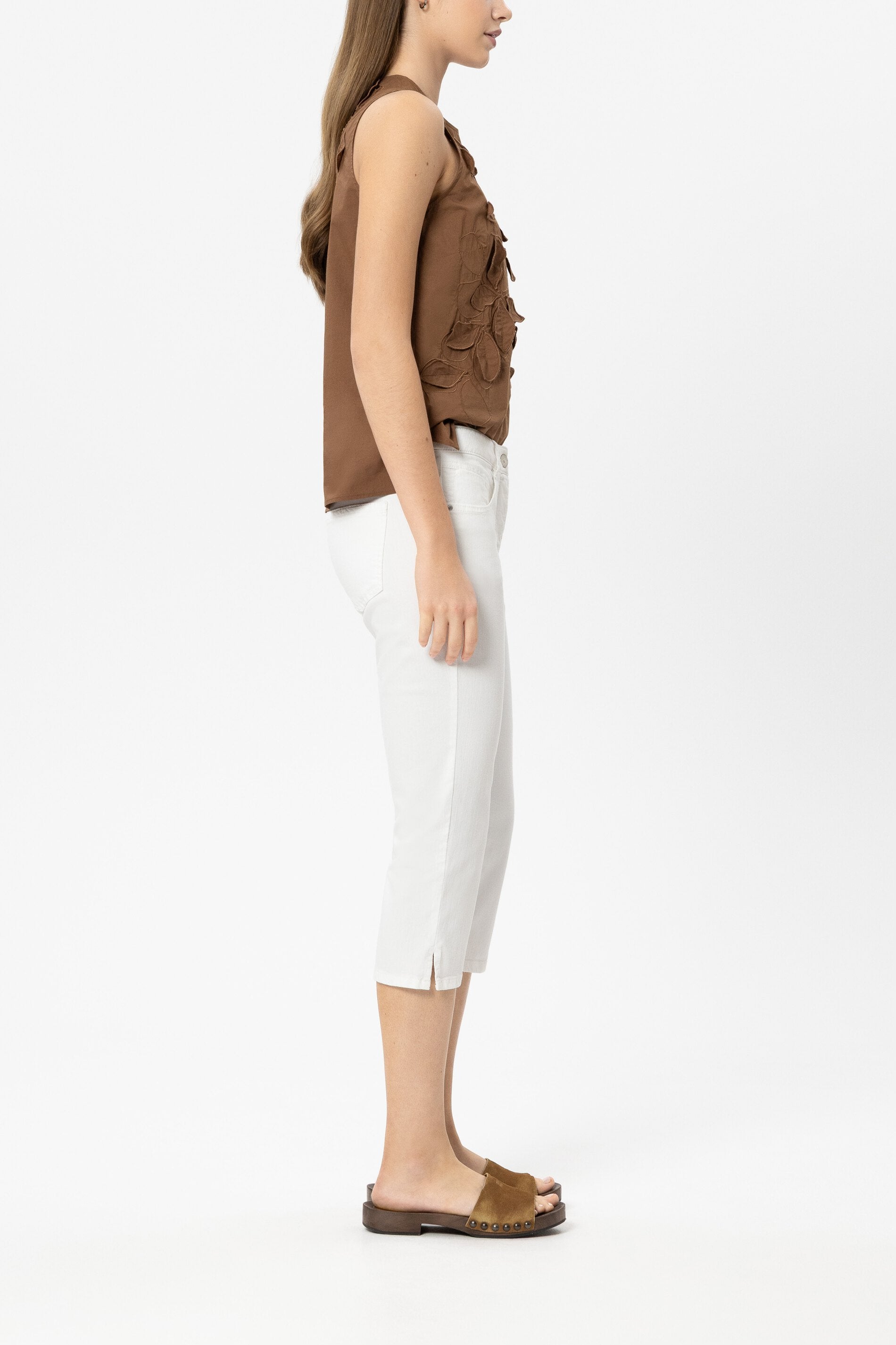 Skinny-Capri-Denim - white - Standard | Model Seite