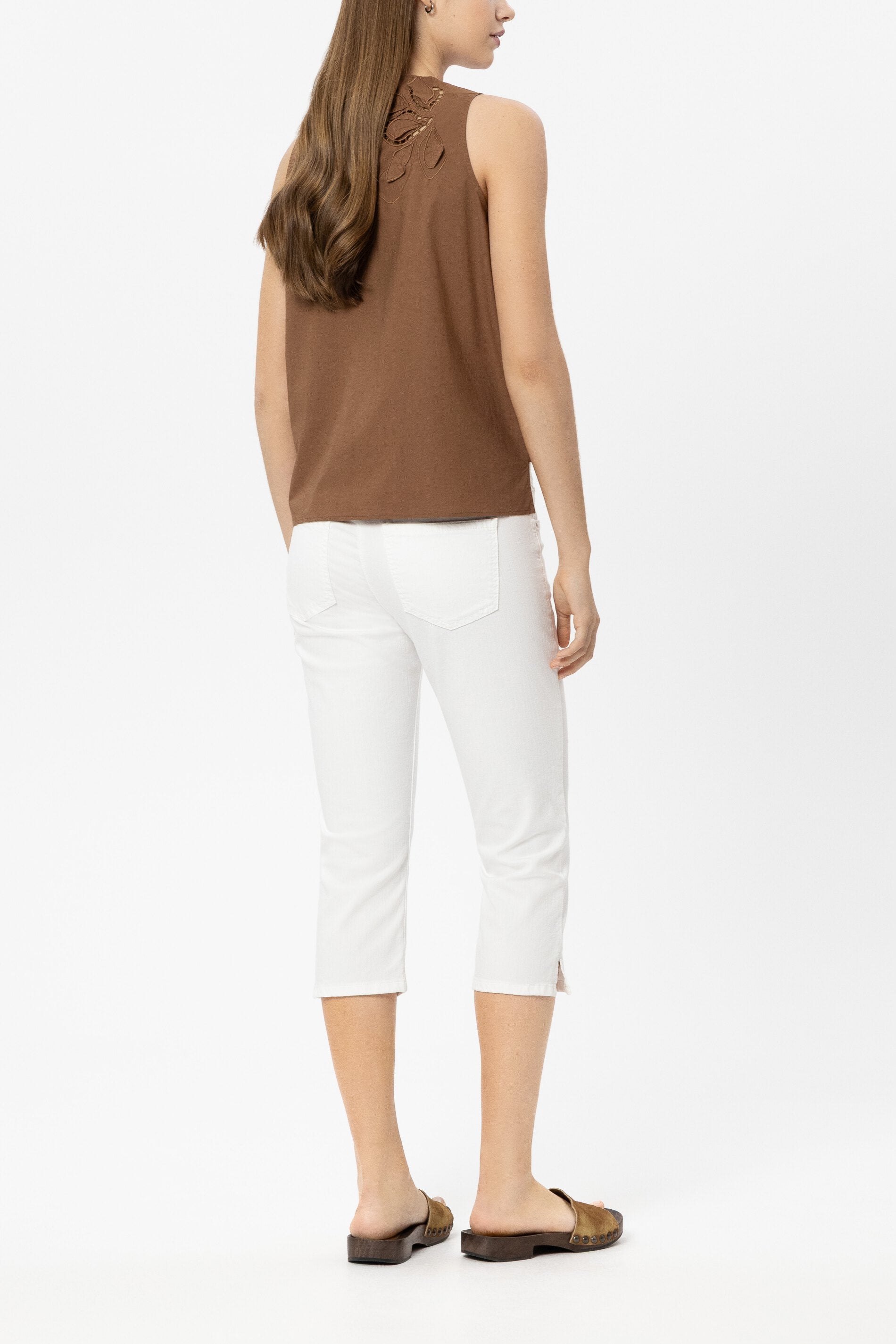 Skinny-Capri-Denim - white - Standard | Model Rück