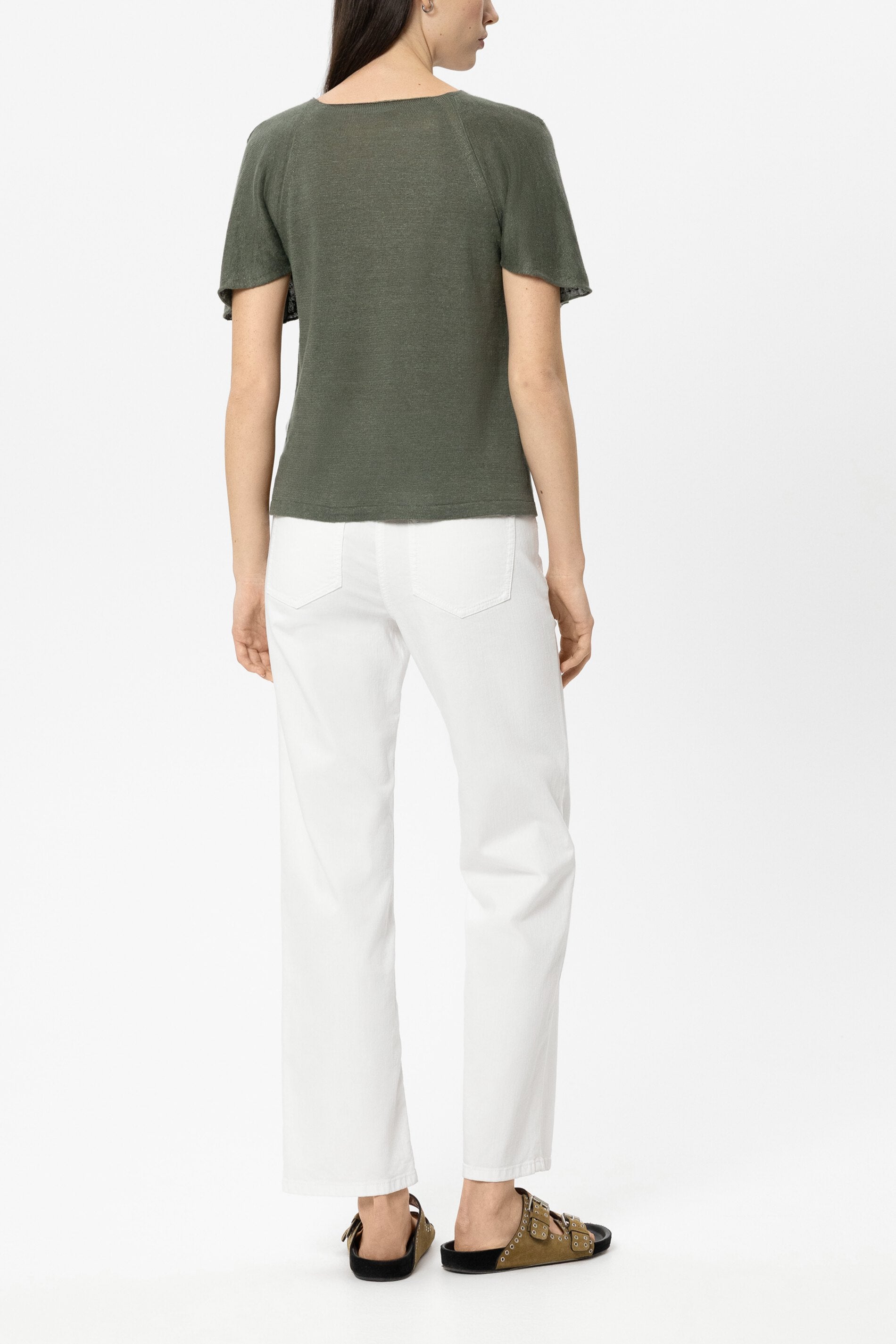 Straight-Denim mit Doppelbund - white - Standard | Model Rück