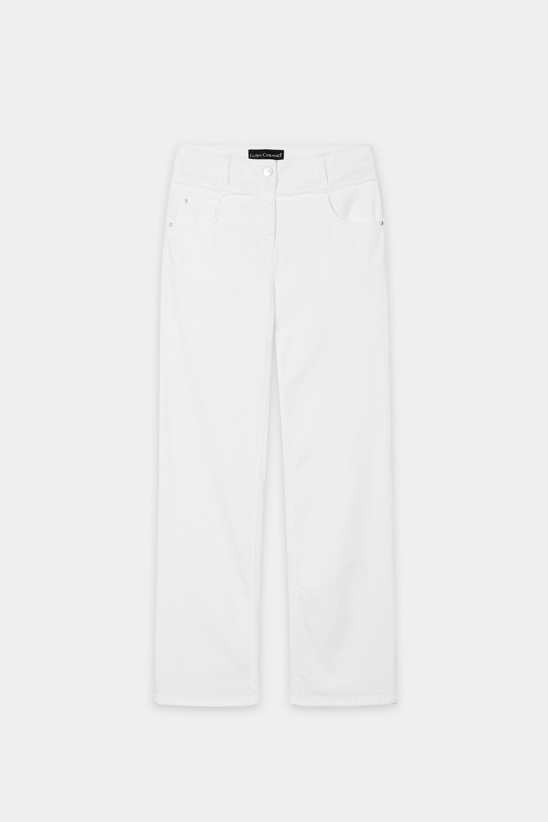 Straight-Denim mit Doppelbund - white - Standard | Artikel Front