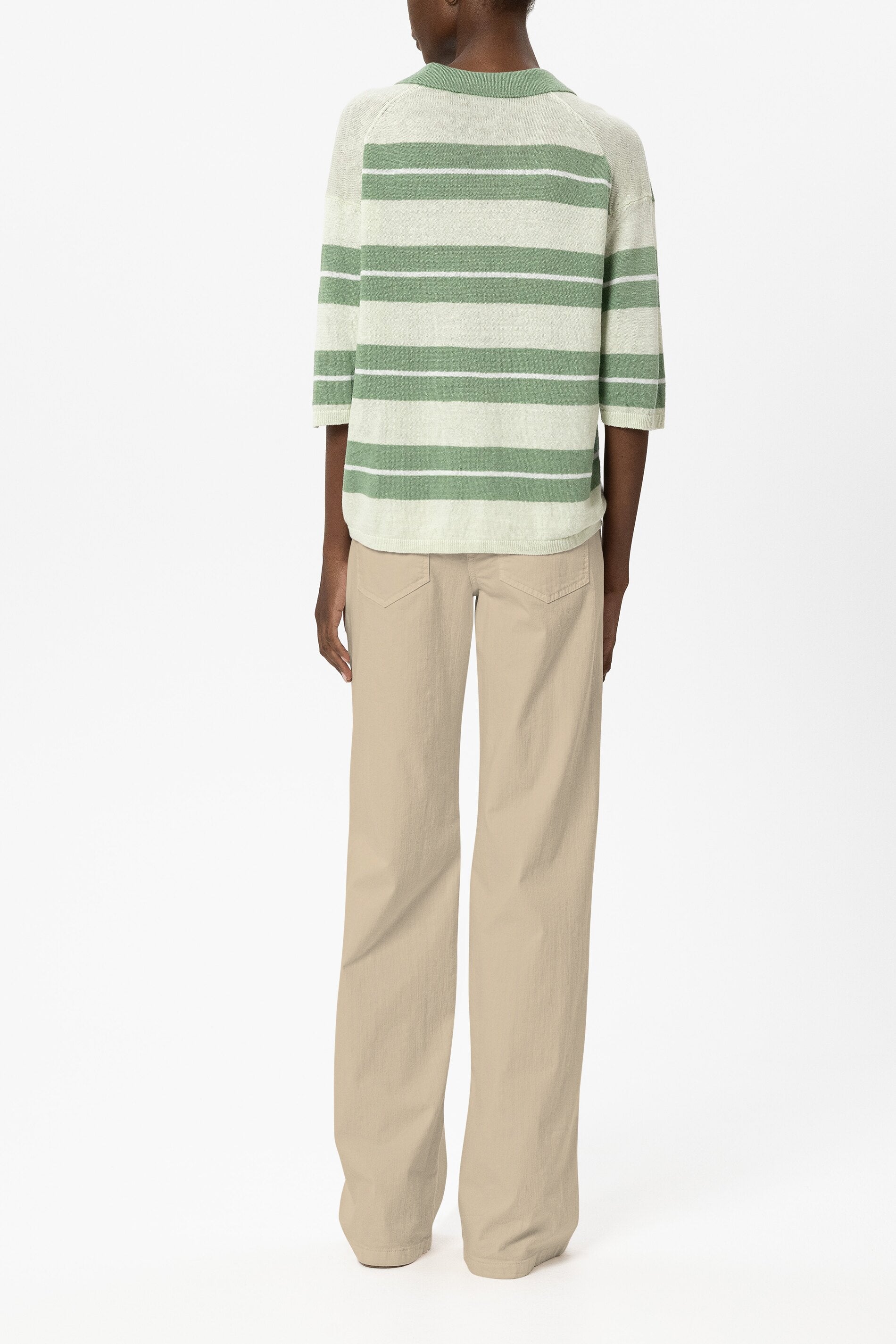 Wideleg-Denim - sand - Standard | Model Rück