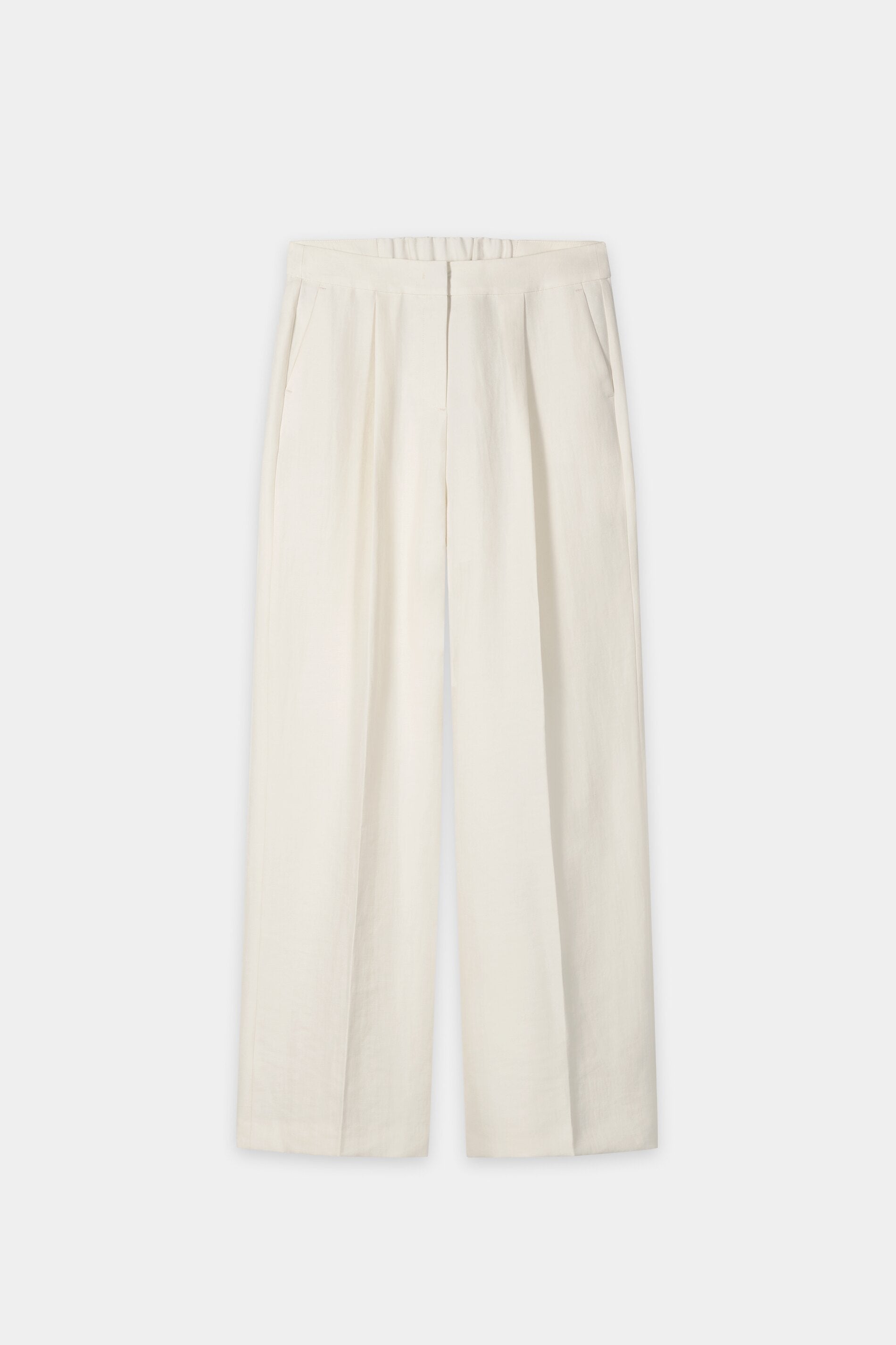 Wideleg-Pants aus Leinen-Mix - milk - Standard | Artikel Front