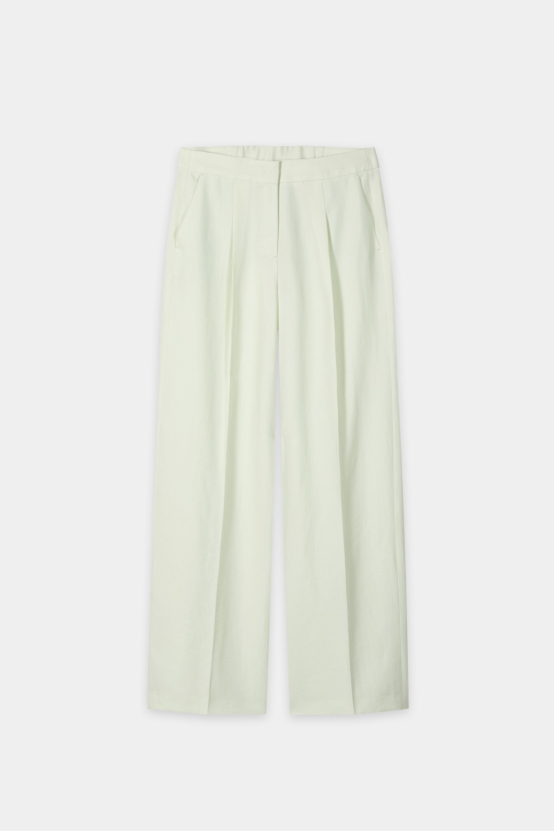 Wideleg-Pants aus Leinen-Mix - pistachio - Standard | Artikel Front