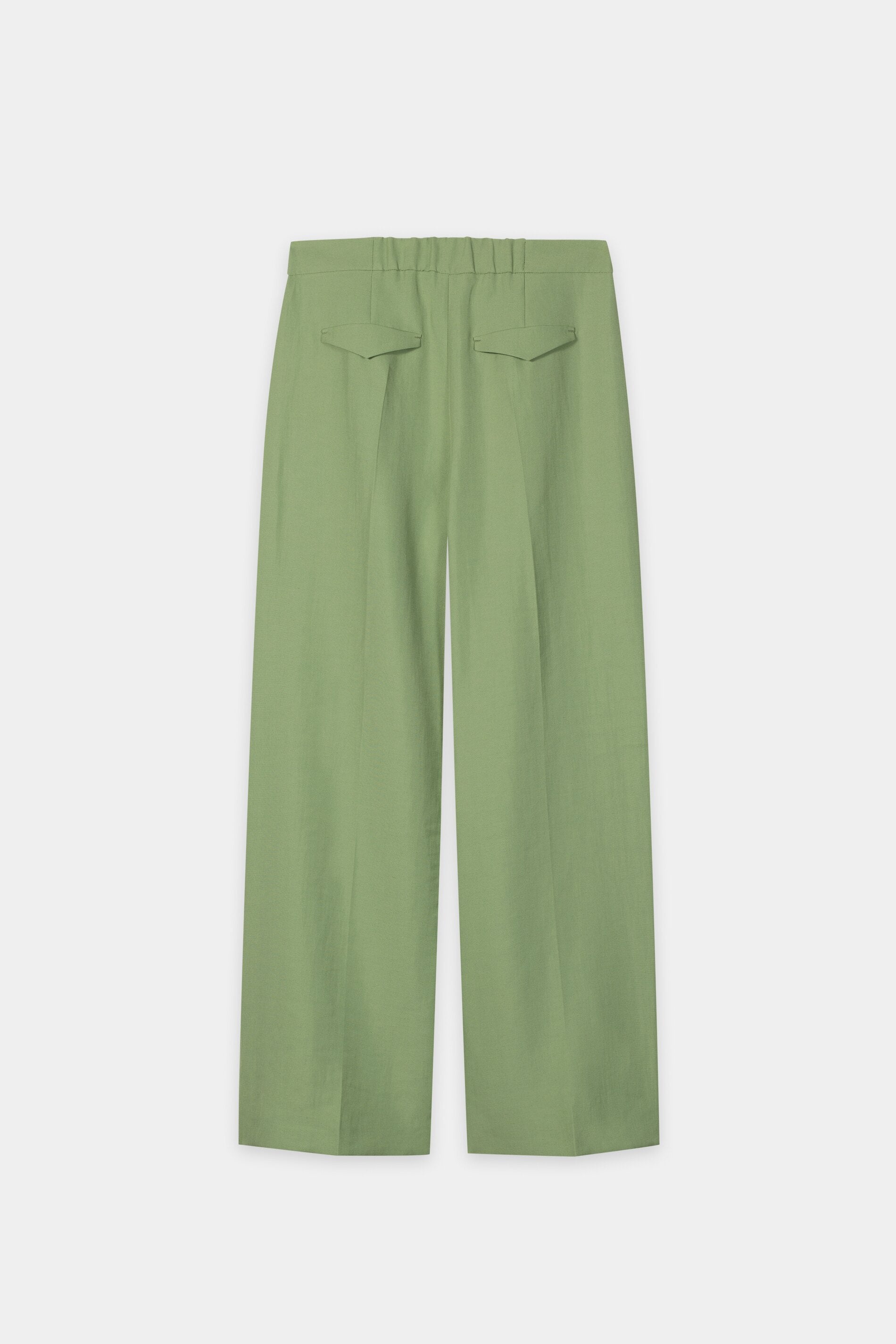 Wideleg-Pants aus Leinen-Mix - moss green - Standard | Artikel Rück