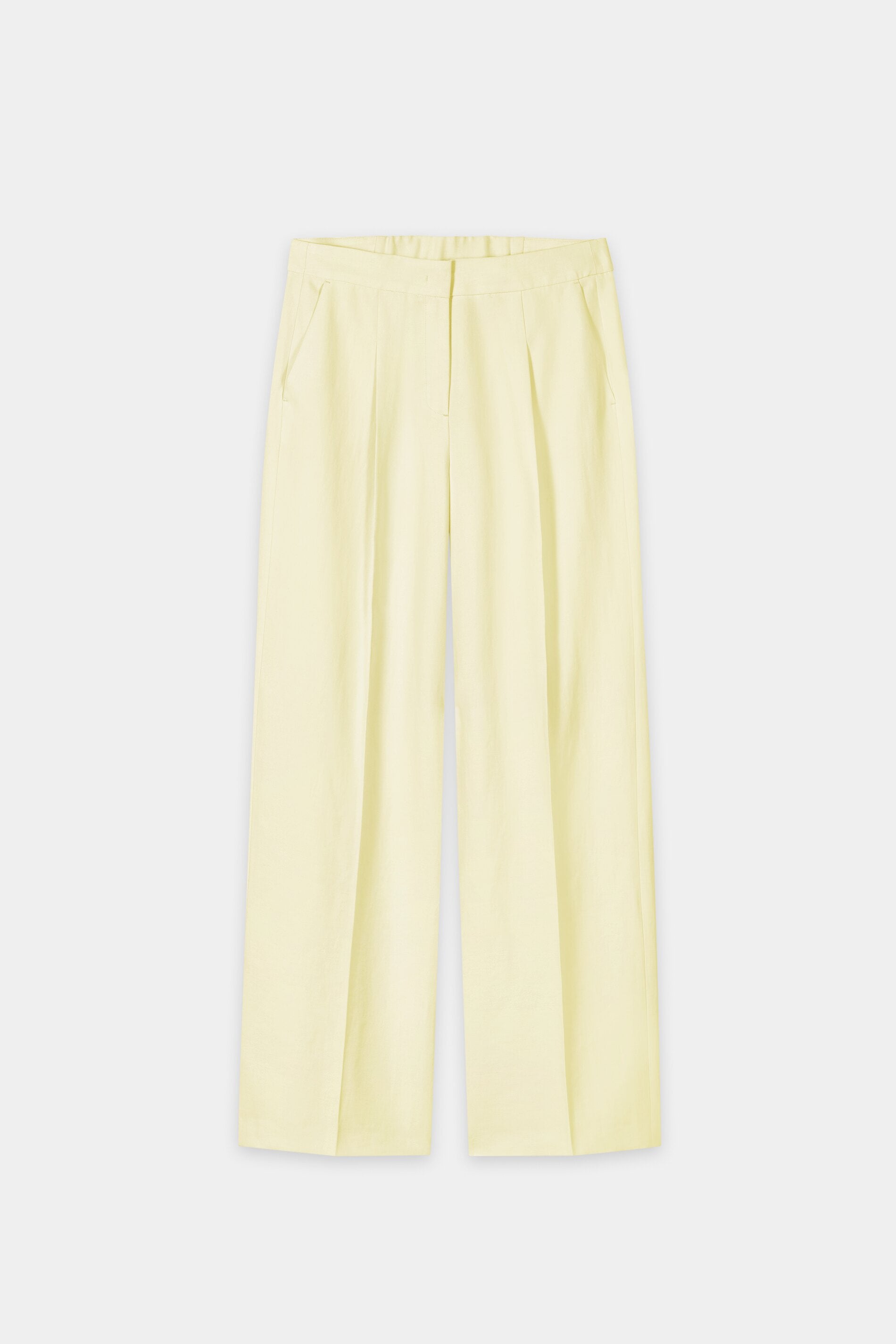 Wideleg-Pants aus Leinen-Mix - citron - Standard | Artikel Front