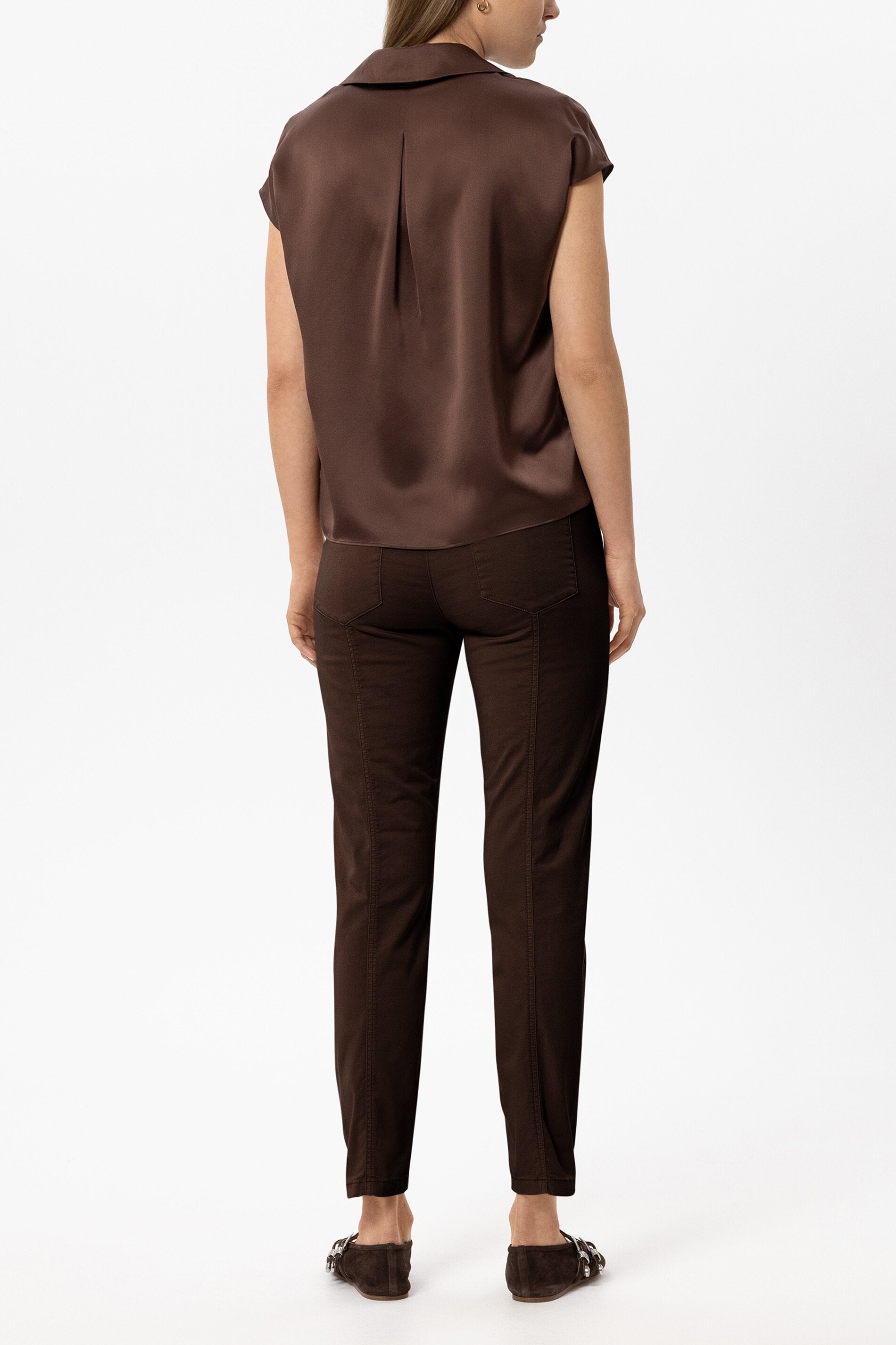 High-Stretch-Colour-Denim - marone - Standard | Model Rück