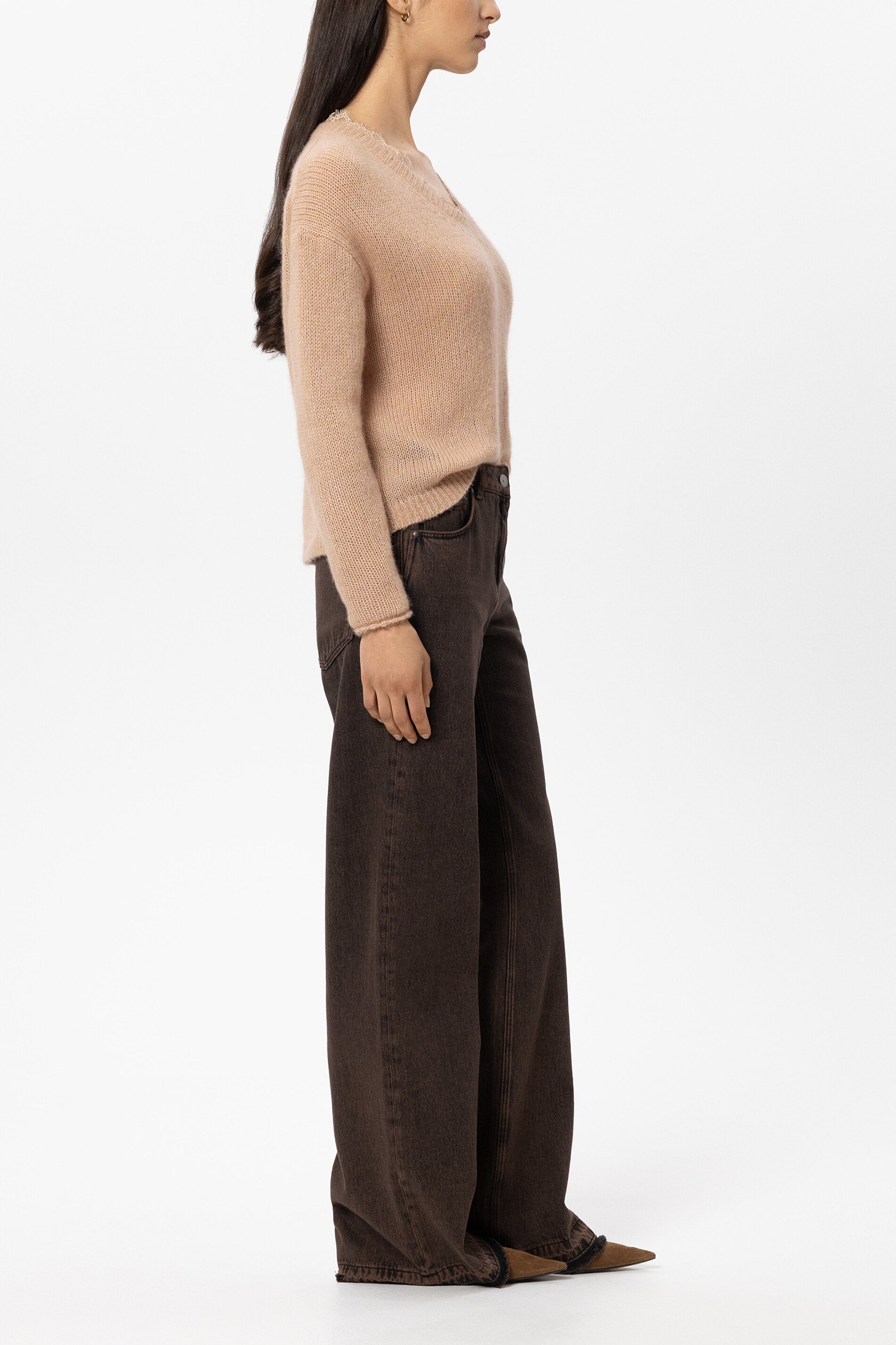 Authentic-Wideleg-Denim - denim brown - Standard | Model Seite