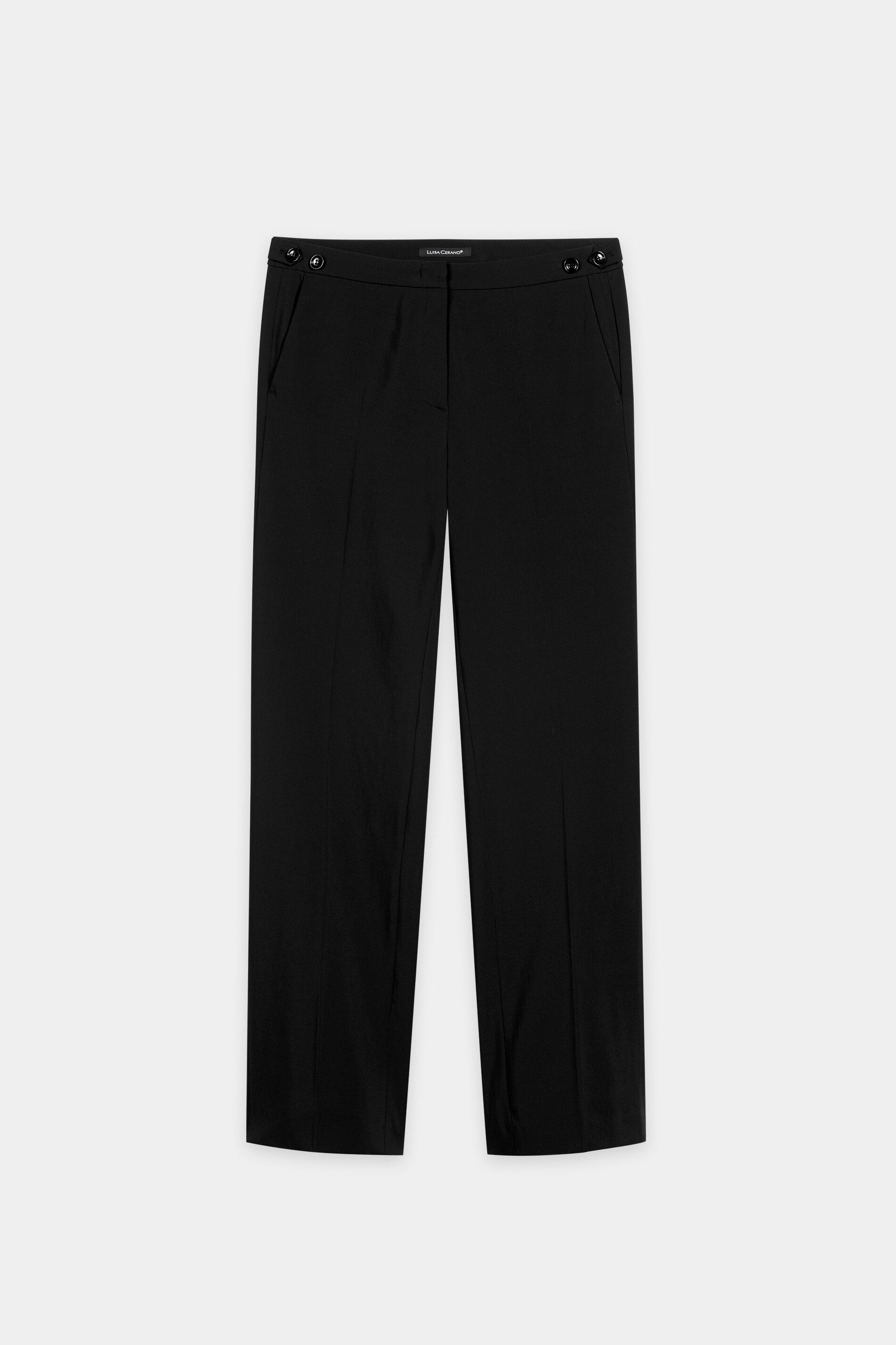 Stretch-Pants mit Bunddetails - black - Standard | Artikel Front