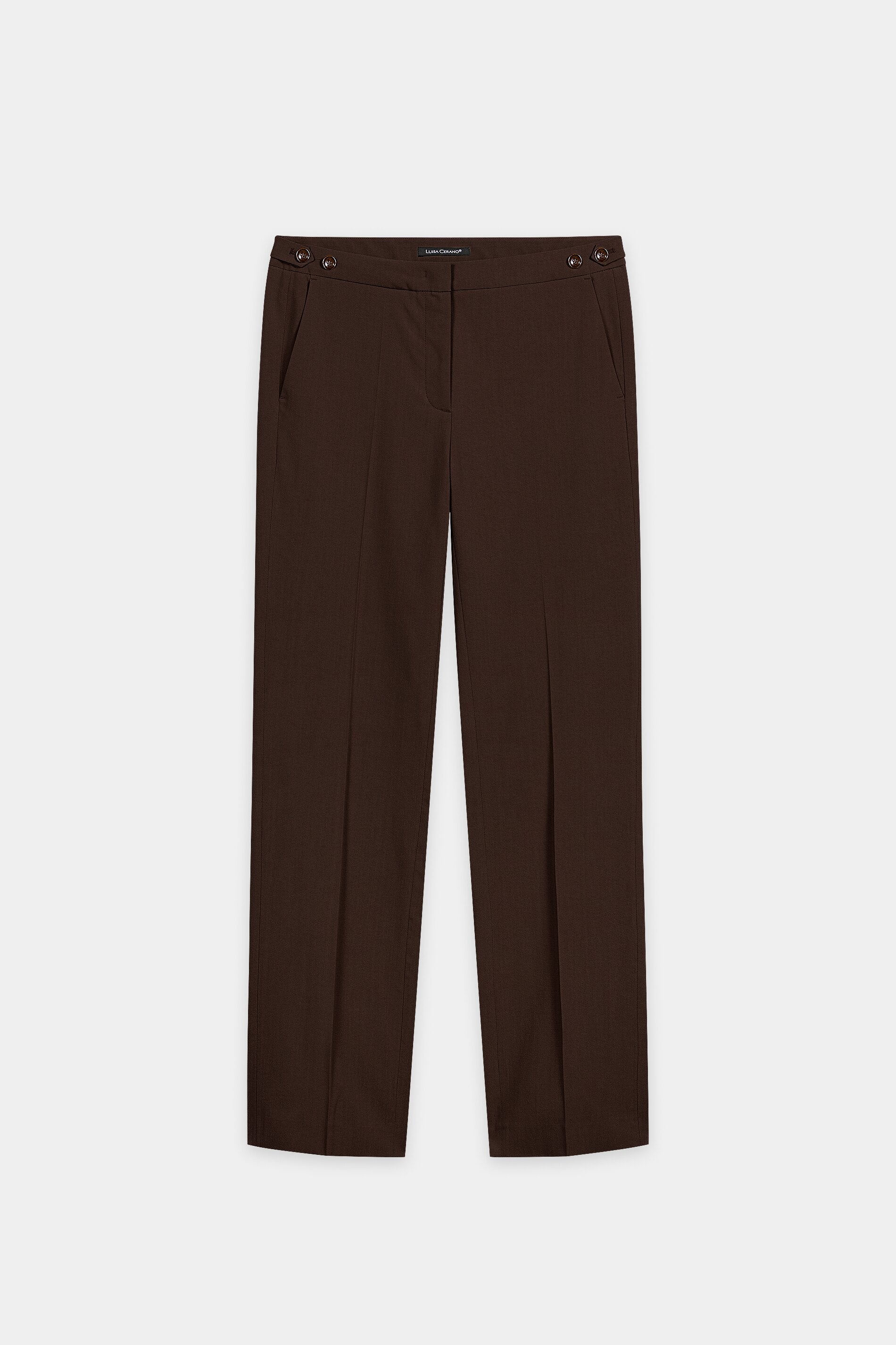 Stretch-Pants mit Bunddetails - marone - Standard | Artikel Front