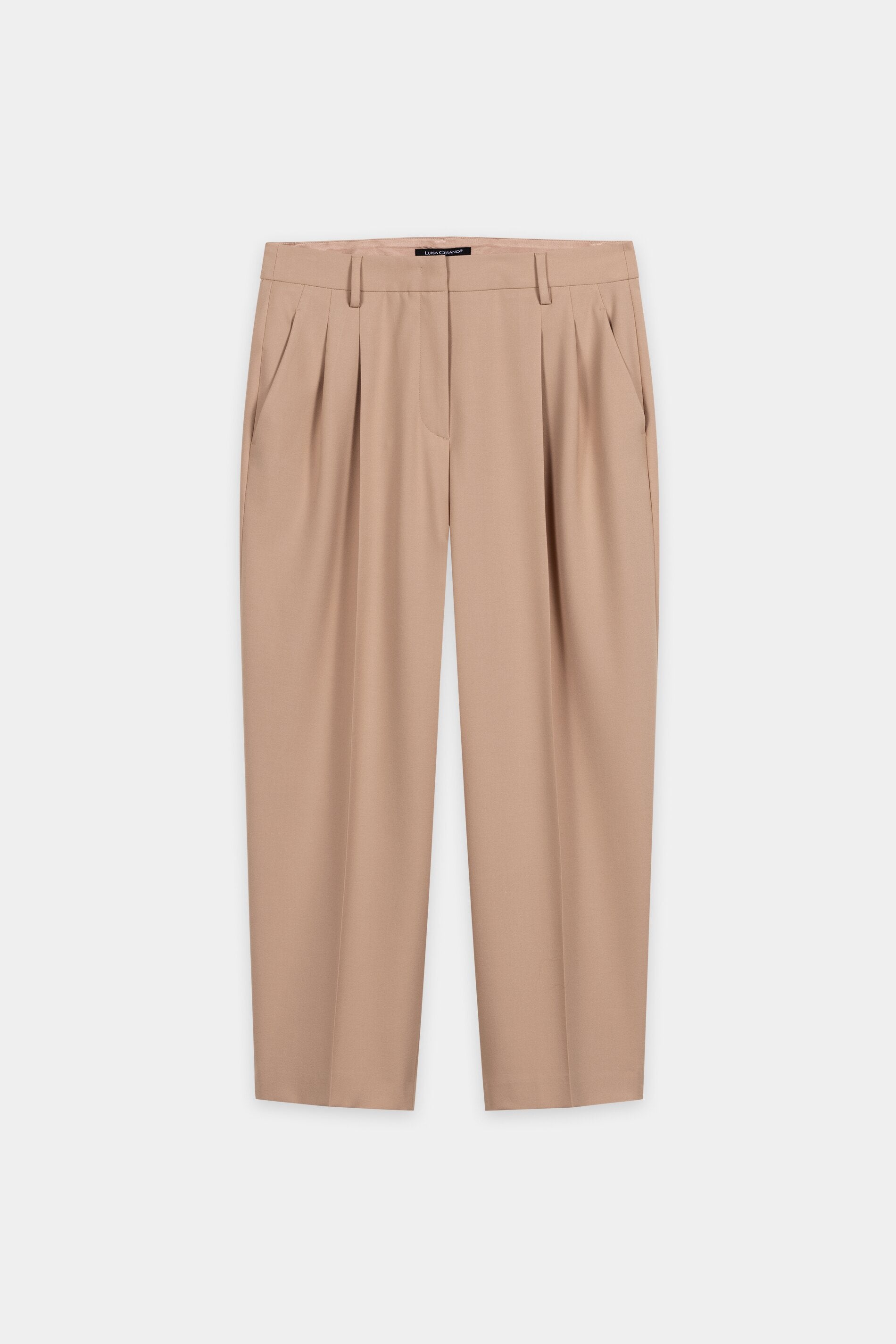 Tapered-Pants mit Bundfalten - nude - Standard | Artikel Front