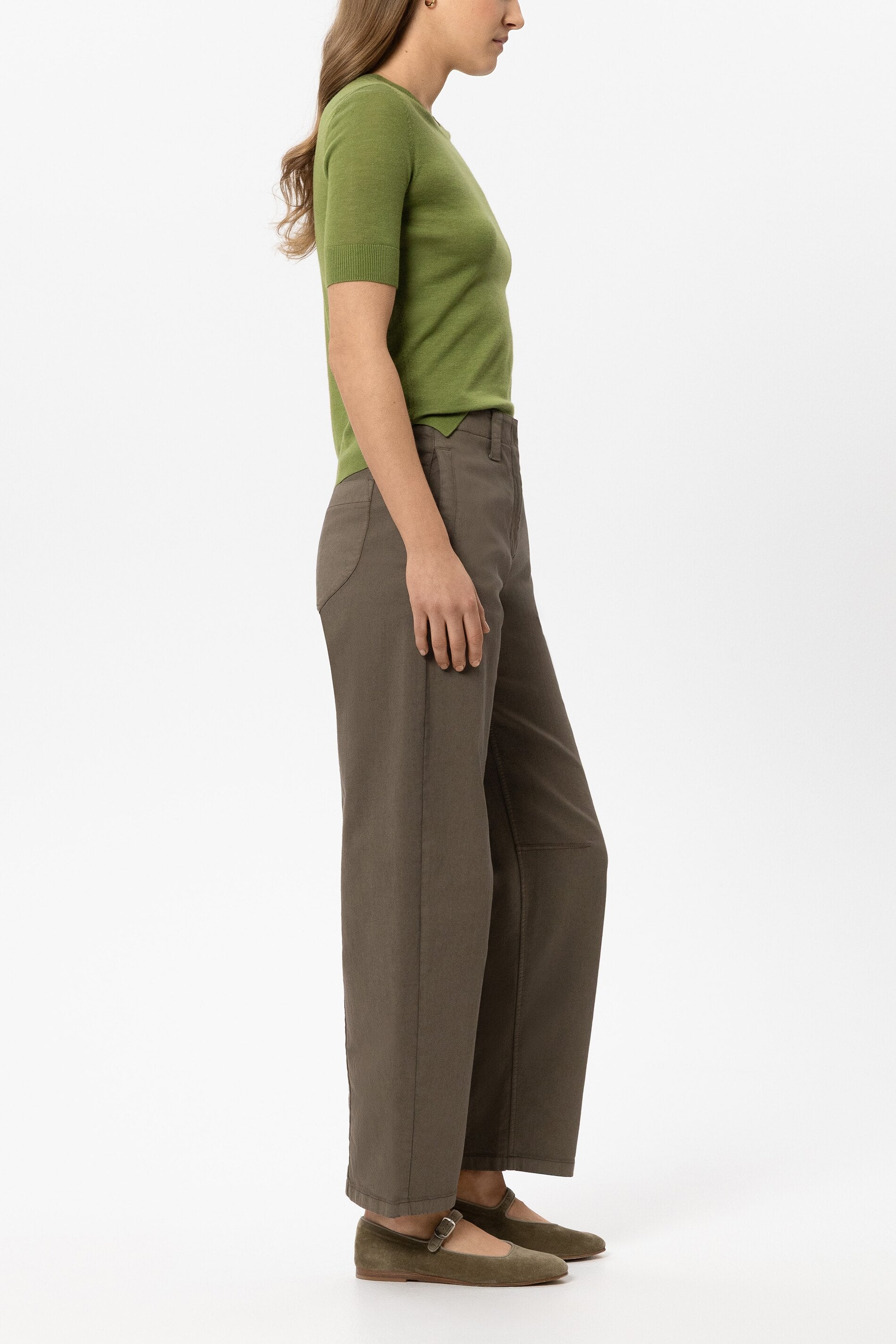 Barrelleg-Colour-Denim - muskat - Standard | Model Seite