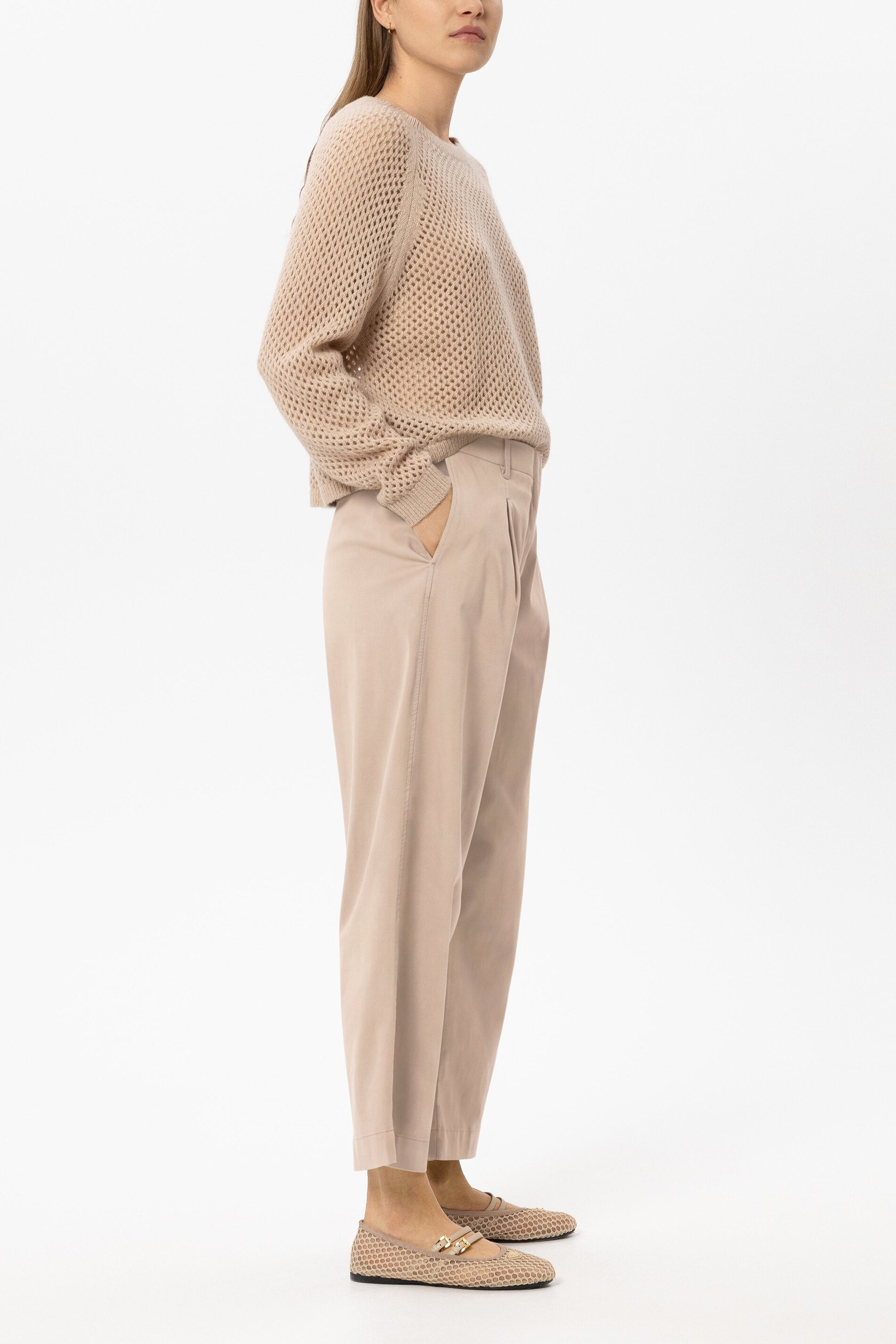 High-Stretch-Chino - cappuccino - Standard | Model Seite