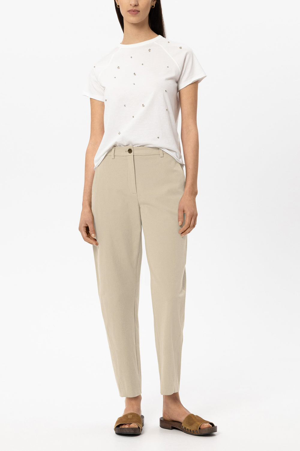 Pantalon coupe baril en coton - gingembre - Standard