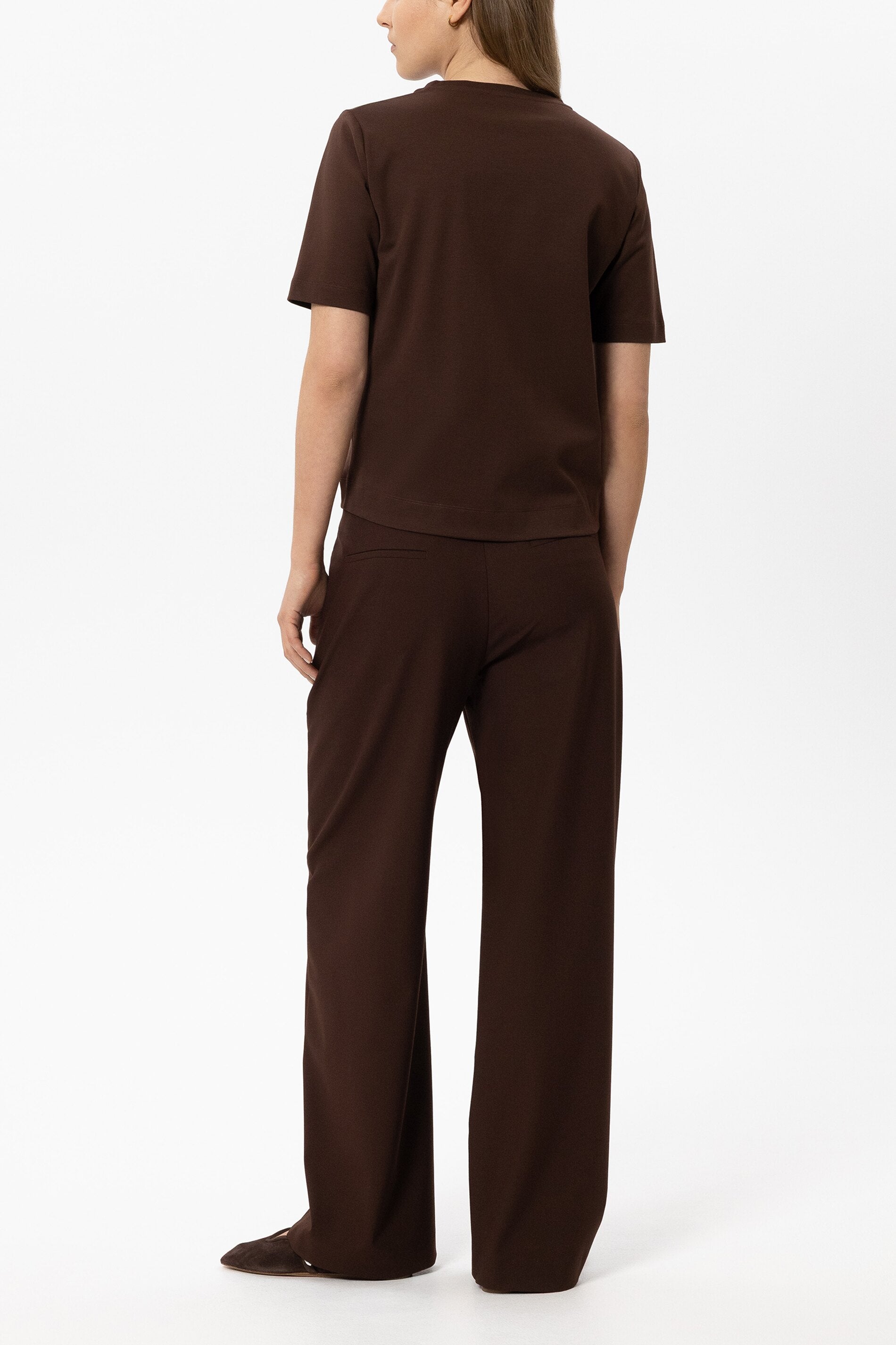 Wideleg-Pants - marone - Standard | Model Rück