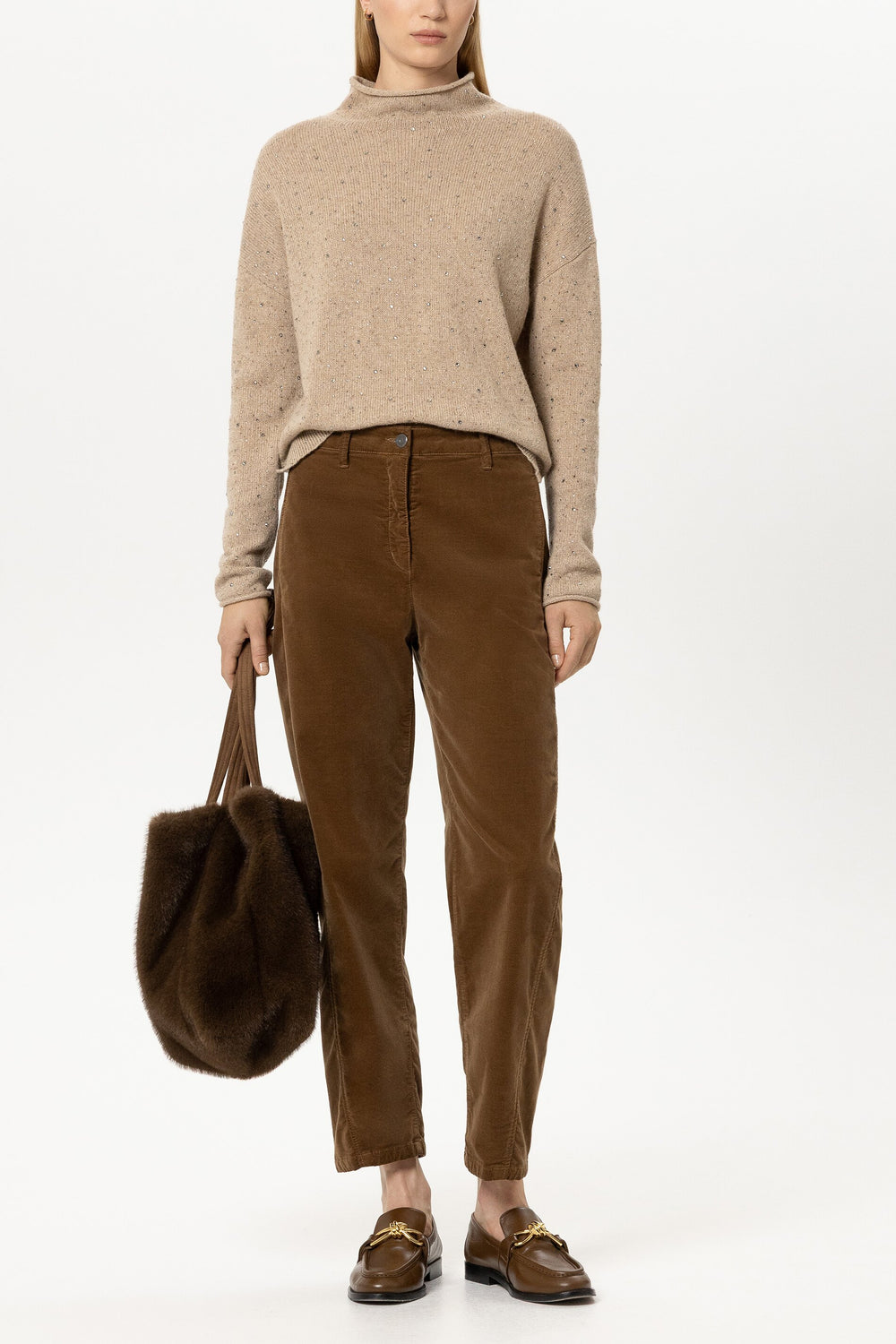 Barrelleg-Velvet-Pants - caramel - Standard