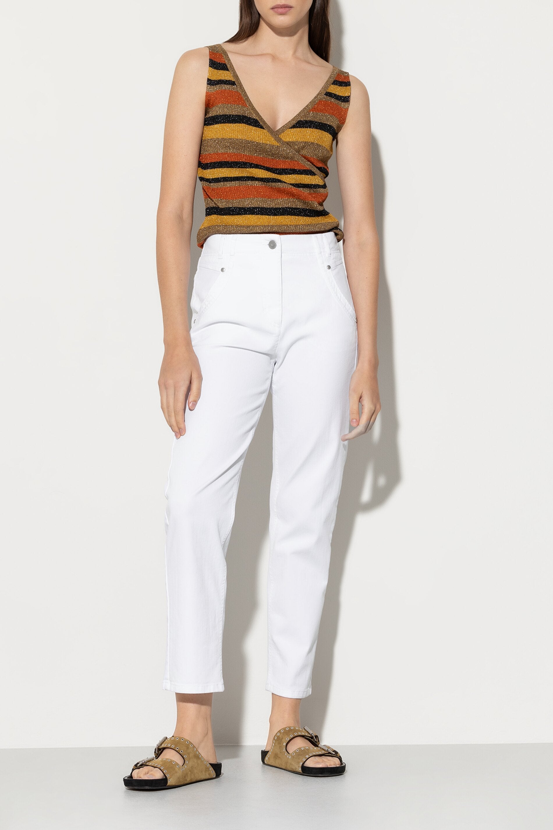 Straightleg-Denim - bleached white - Standard | Model Front