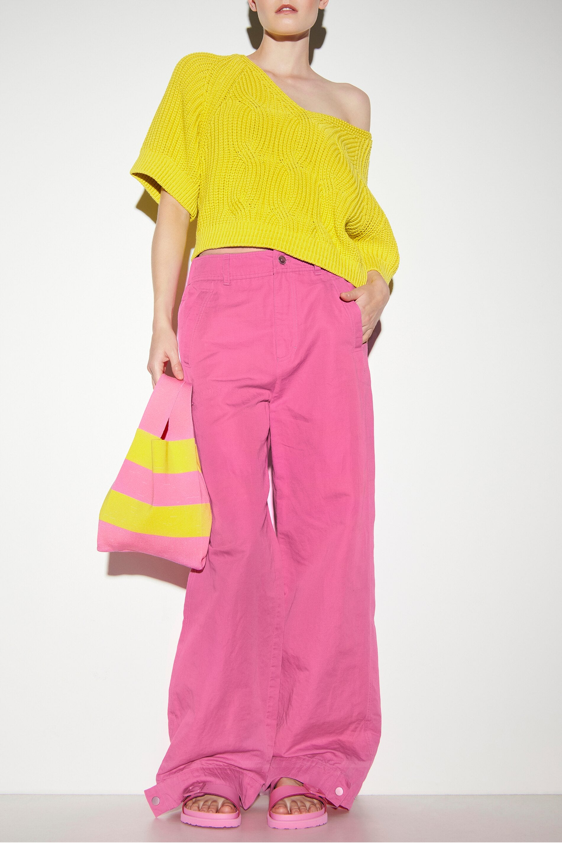 Cargo-Pants aus Leinen-Mix - raspberry - Standard | Model Front