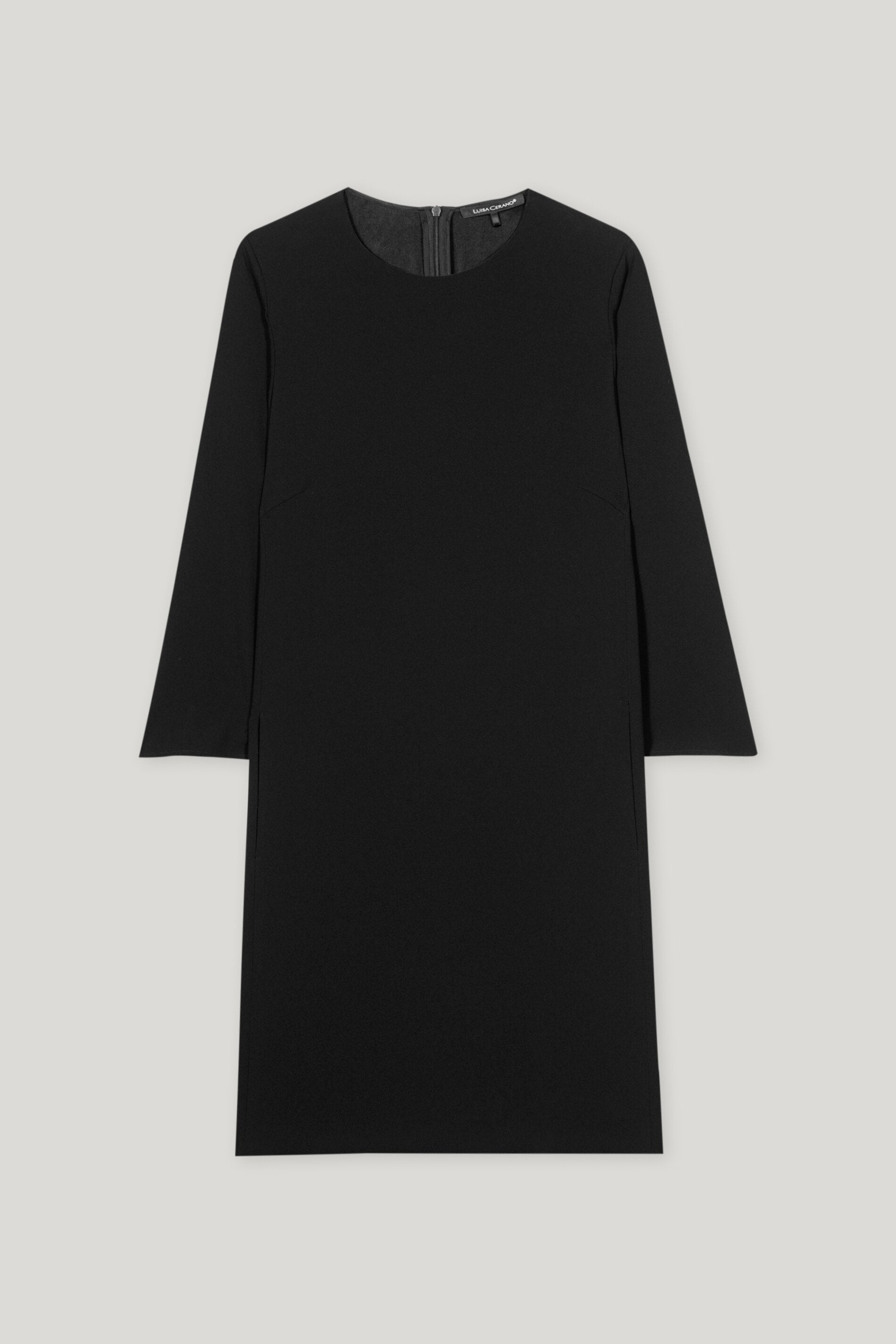 Midikleid aus Techno-Sablé - deep black - Standard | Artikel Front