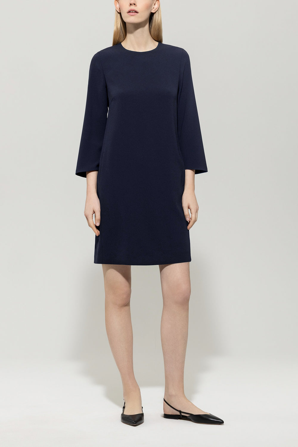 Midikleid aus Techno-Sablé - dark navy - Standard