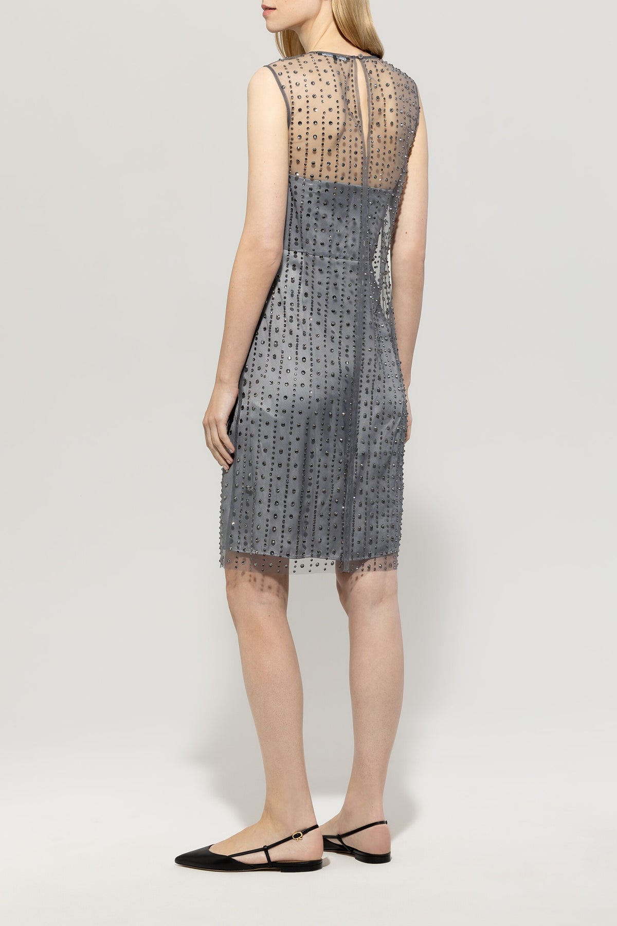 Shiftkleid in Mesh-Optik - multi - Standard | Model Rück