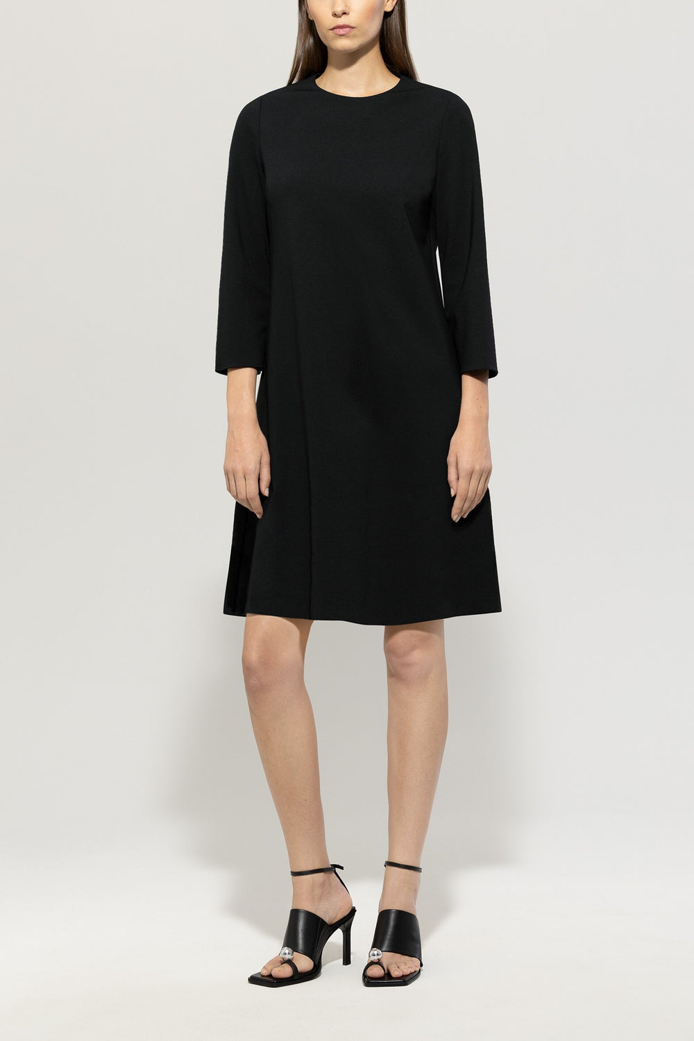 Minikleid aus Punto-Milano - deep black - lange Version