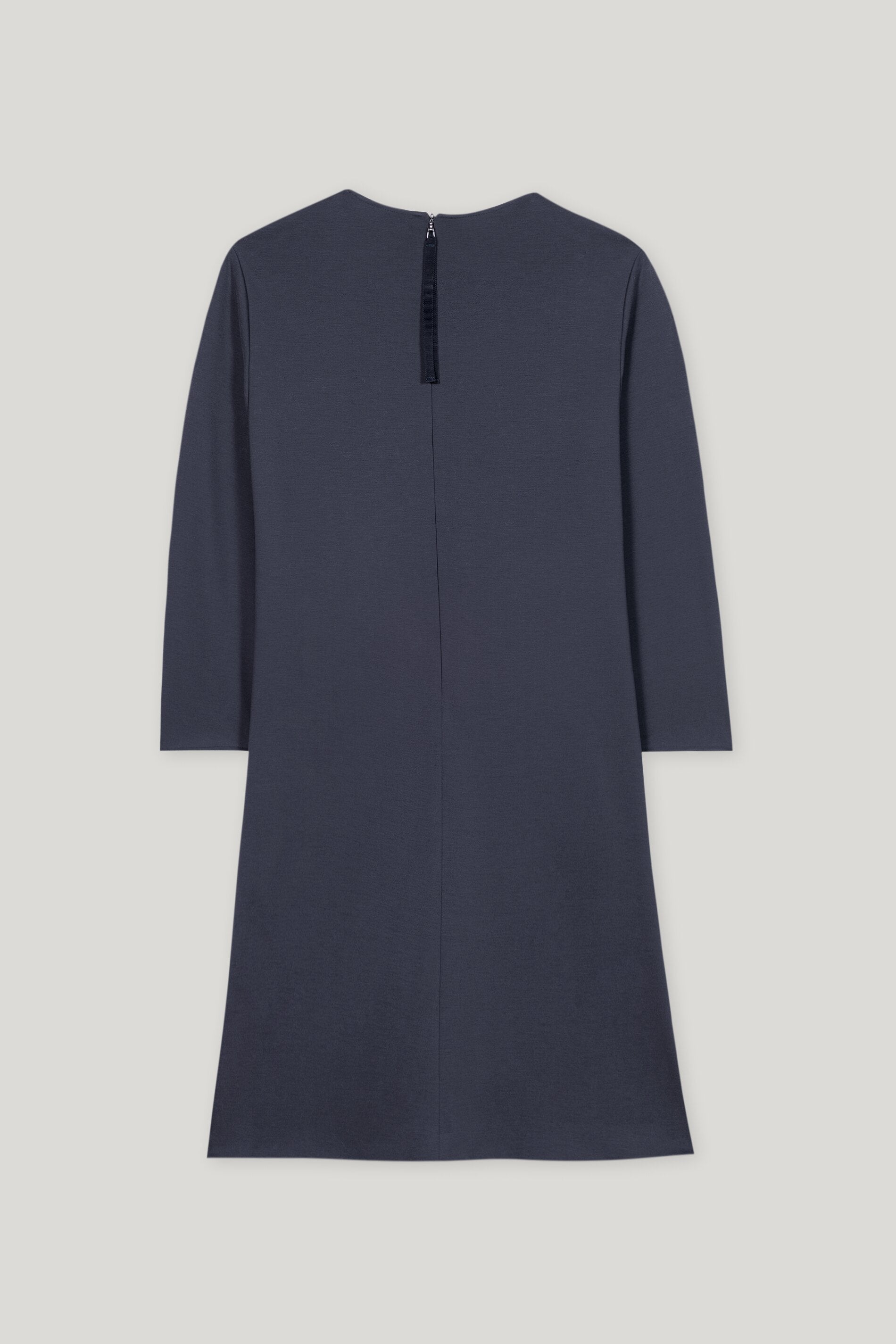 Minikleid aus Punto-Milano - jeans blue - lange Version | Artikel Rück