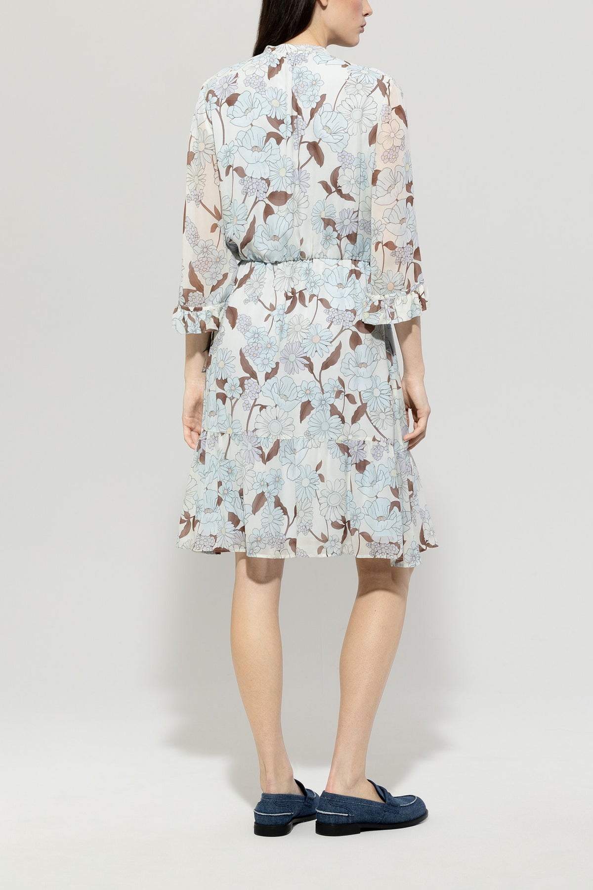 Midikleid mit Flower-Print - multi - Standard | Model Rück