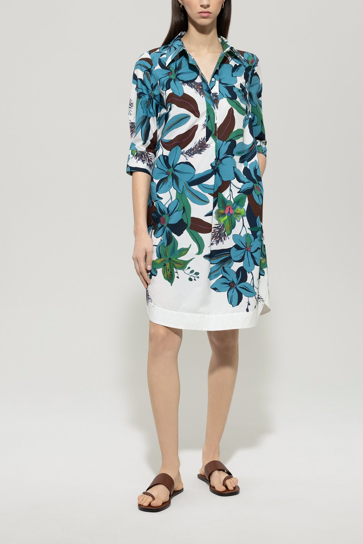 Hemdkleid mit Hawaii-Print - multi - Standard | Model Front
