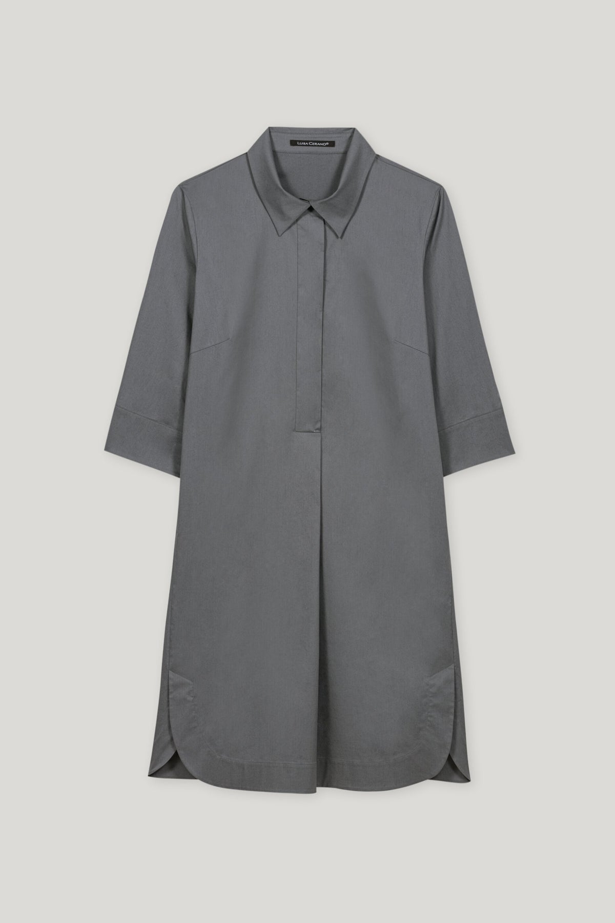 Gabardine-Hemdblusenkleid - cool grey - Standard | Artikel Front