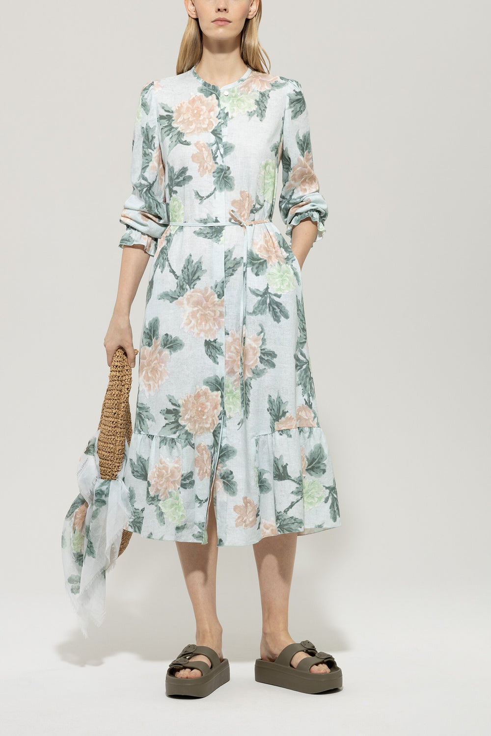 Midikleid mit Flower-Print - multi - lange Version
