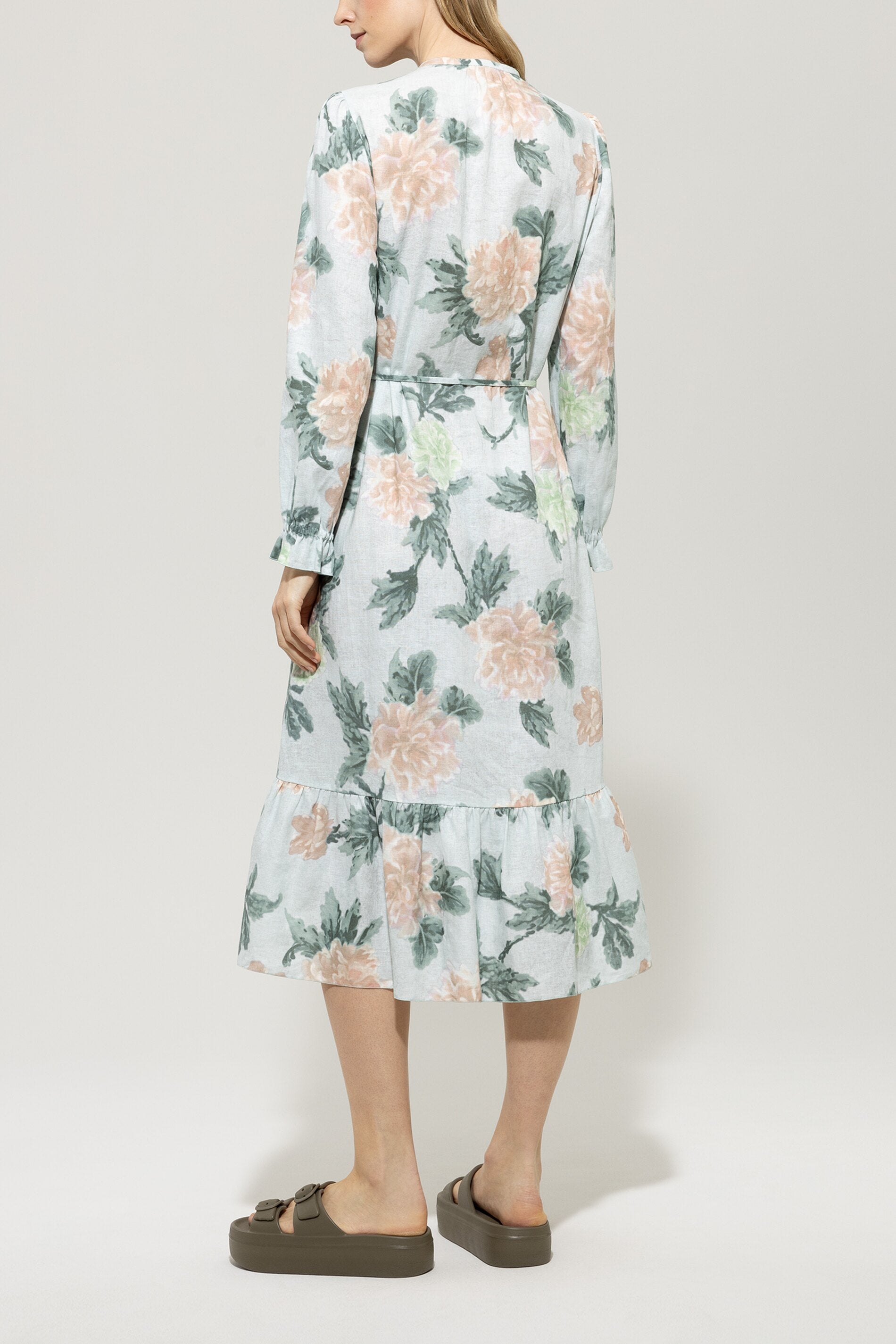 Midikleid mit Flower-Print - multi - lange Version | Model Rück