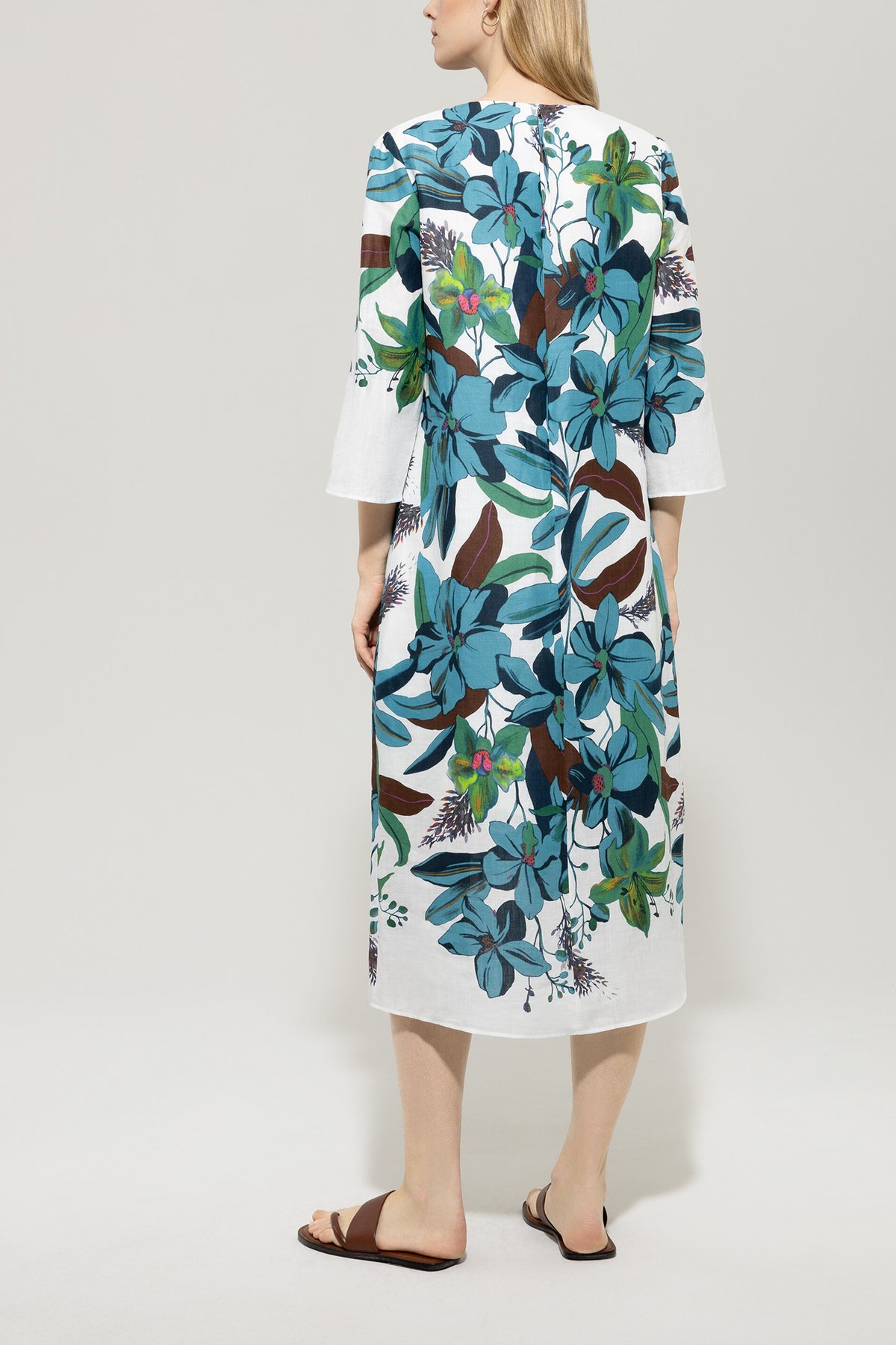 Midikleid mit Hawaii-Print - multi - Standard | Model Rück