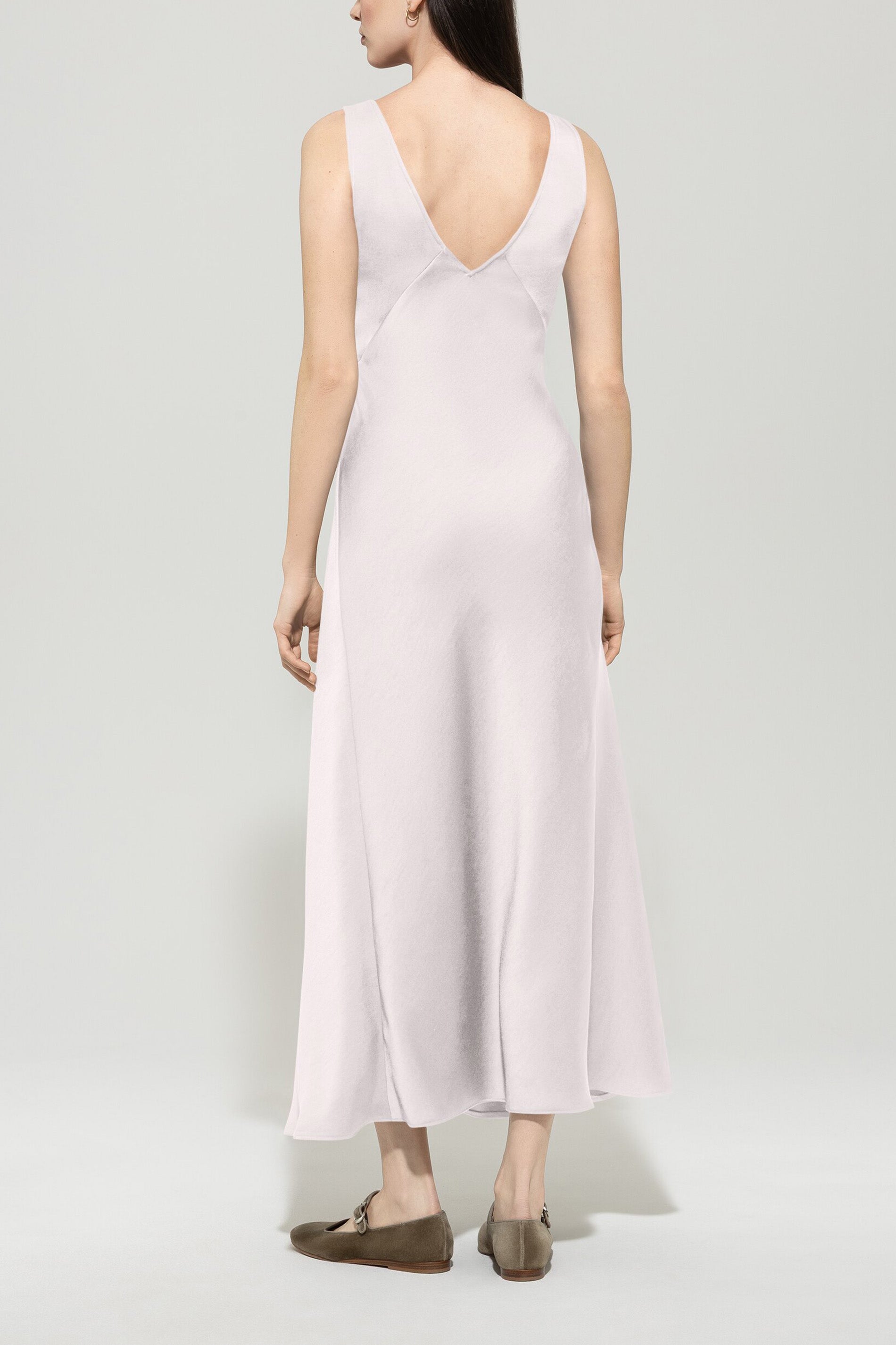 Satin-Maxidress - creamy powder - Standard | Model Rück