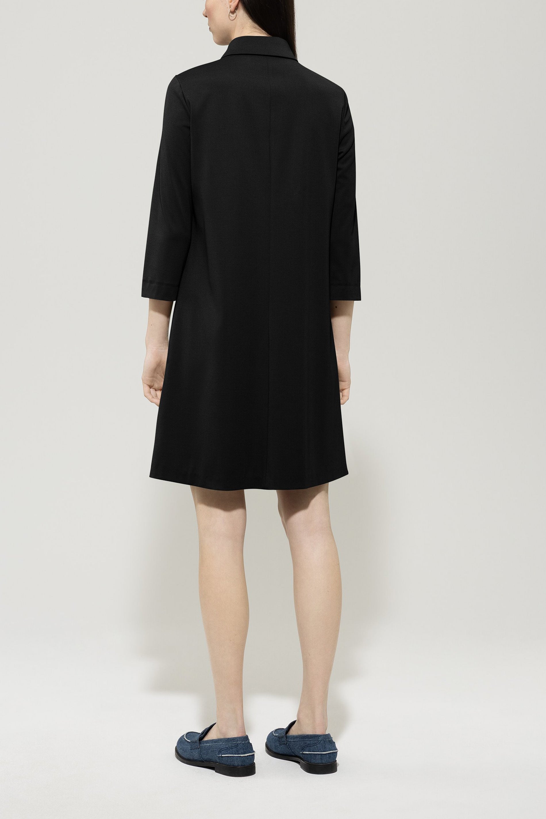 Polokleid aus Punto-Milano - deep black - Standard | Model Rück