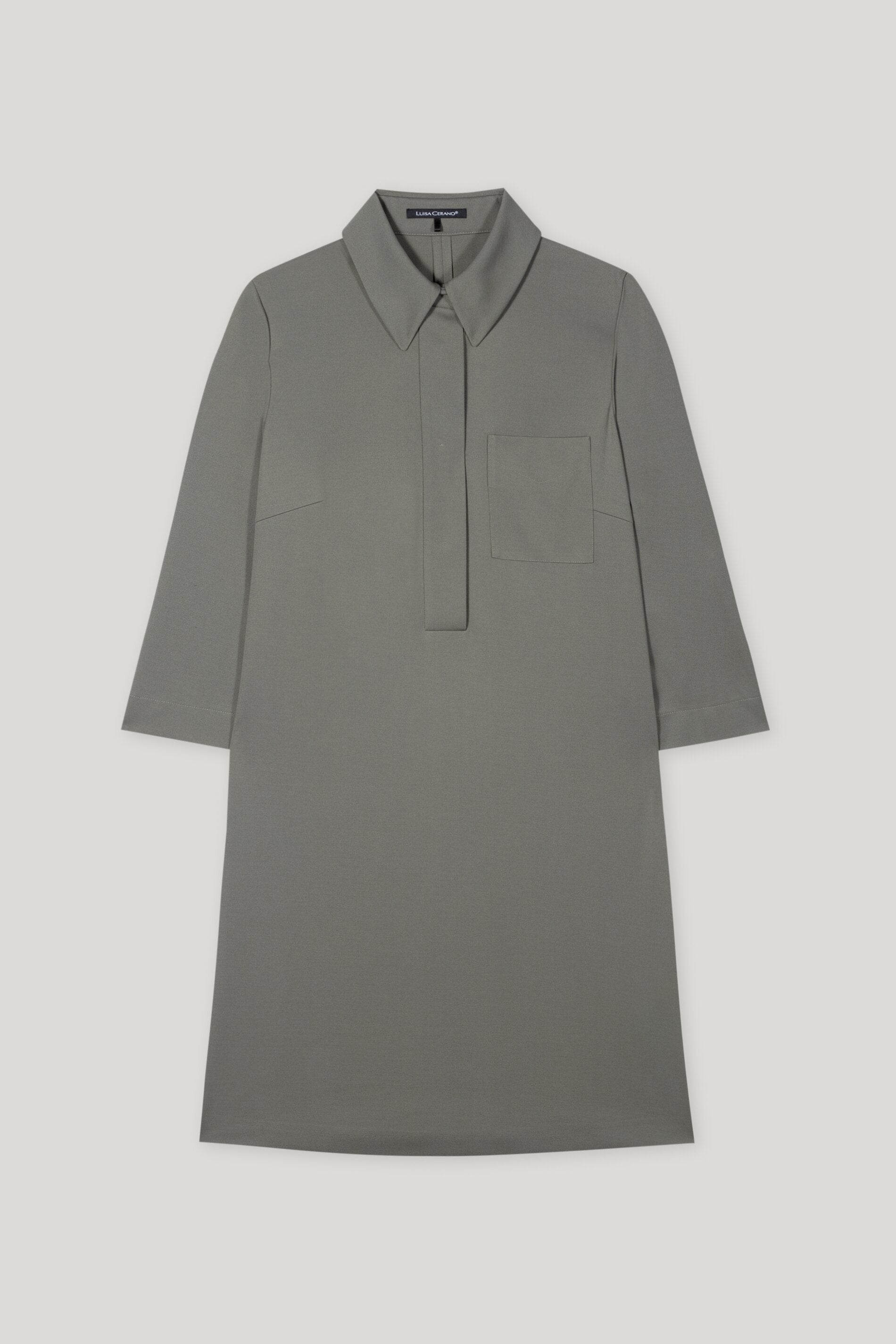 Polokleid aus Punto-Milano - cool khaki - Standard | Artikel Front