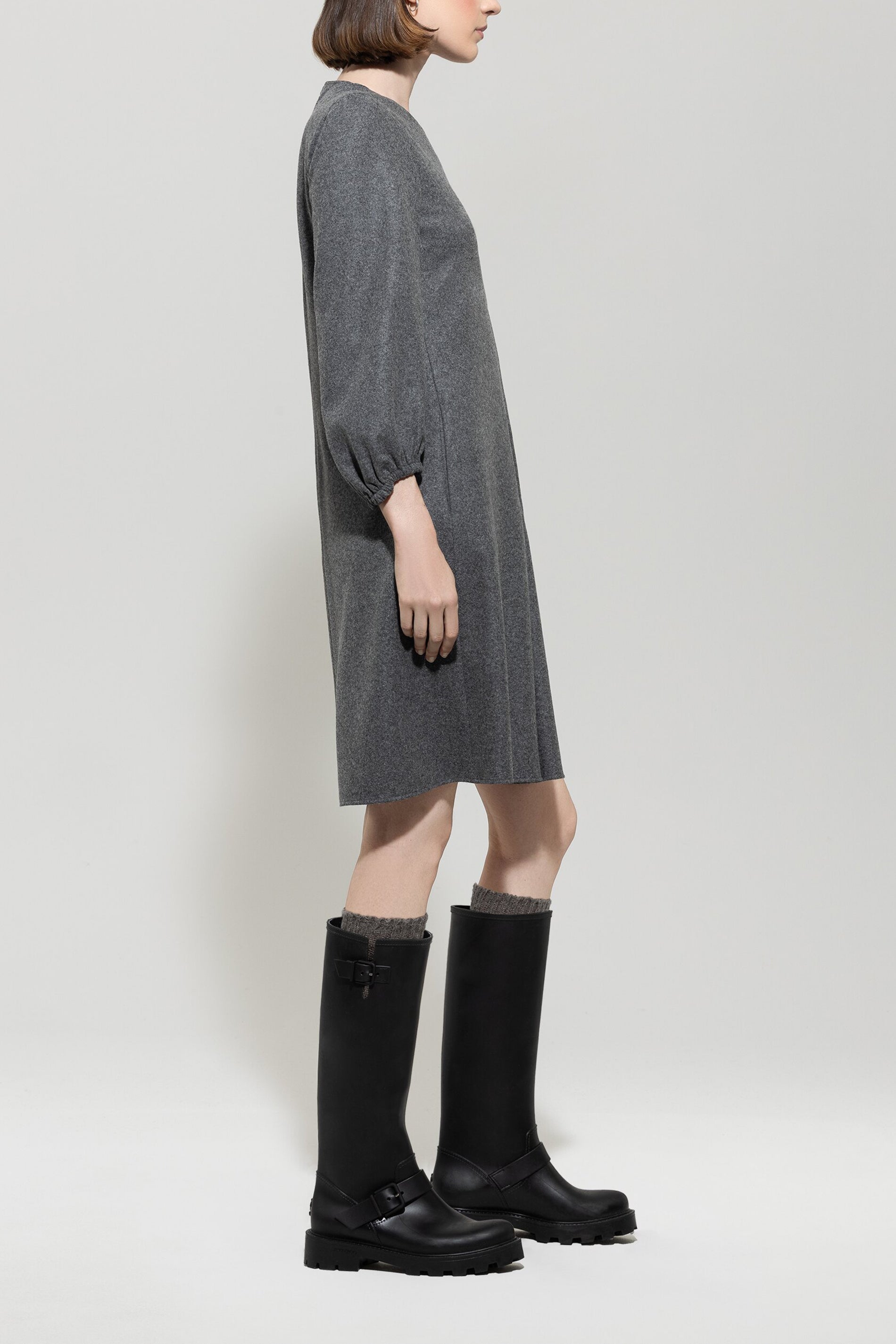 Flanell-Kleid - dark grey melange - Standard | Model Seite