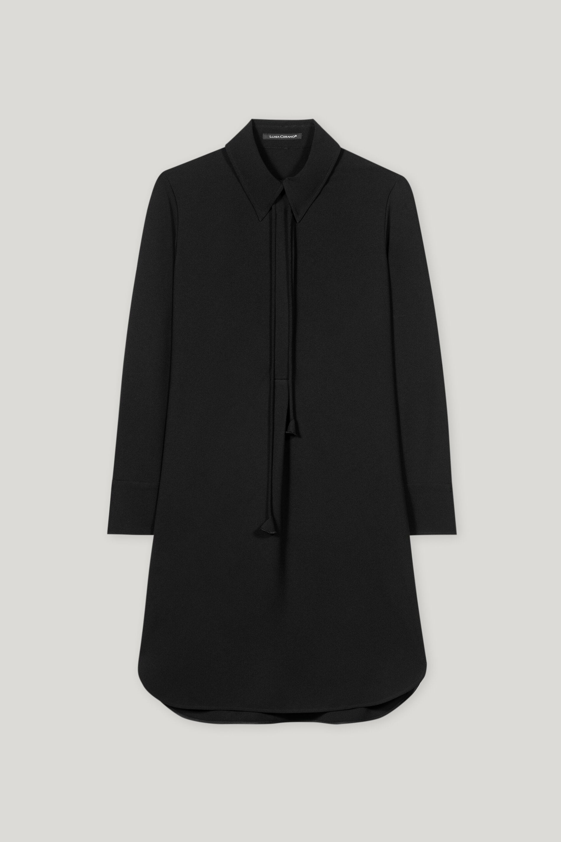 Hemdkleid mit Bindeband-Detail - deep black - Standard | Artikel Front