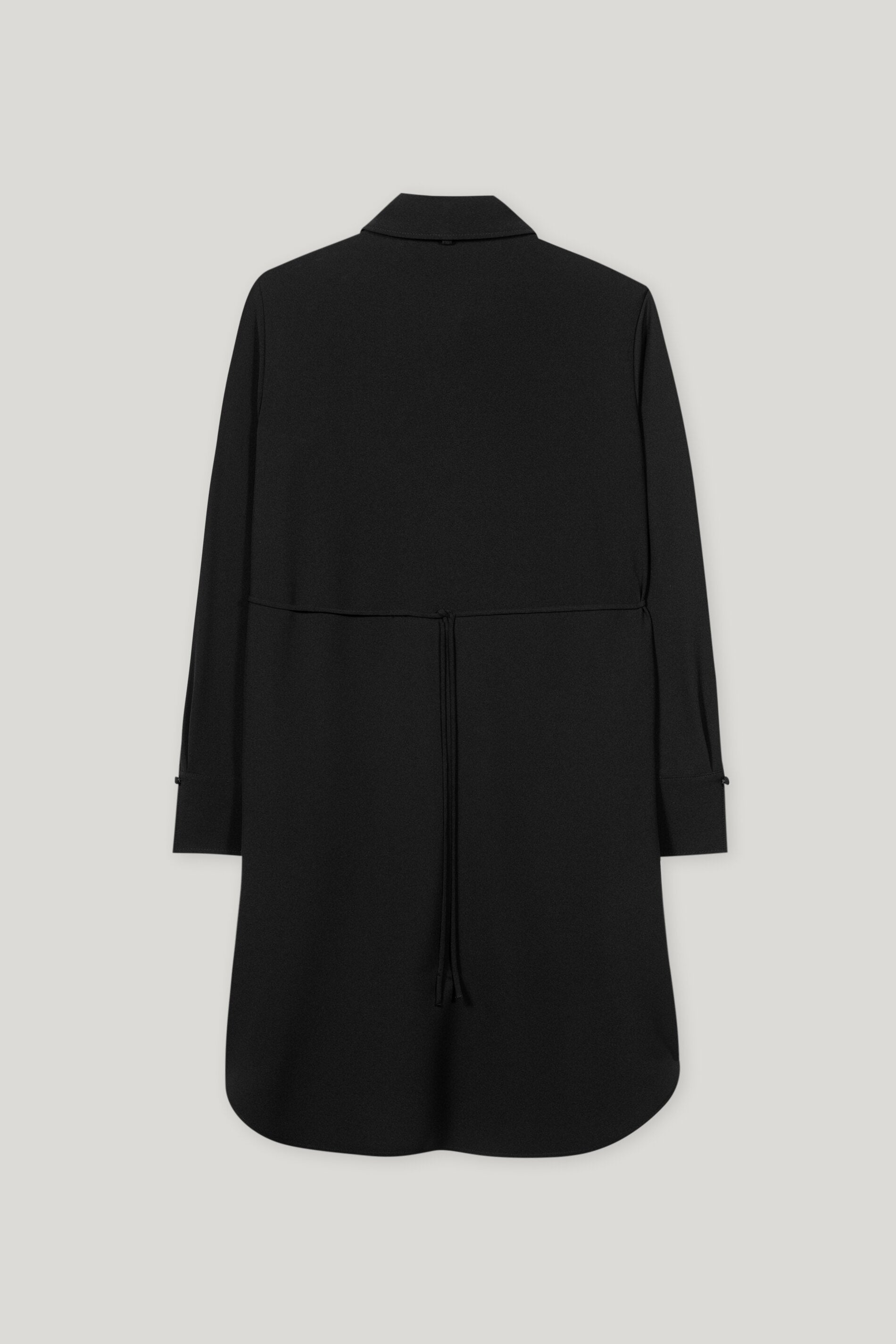 Hemdkleid mit Bindeband-Detail - deep black - Standard | Artikel Rück