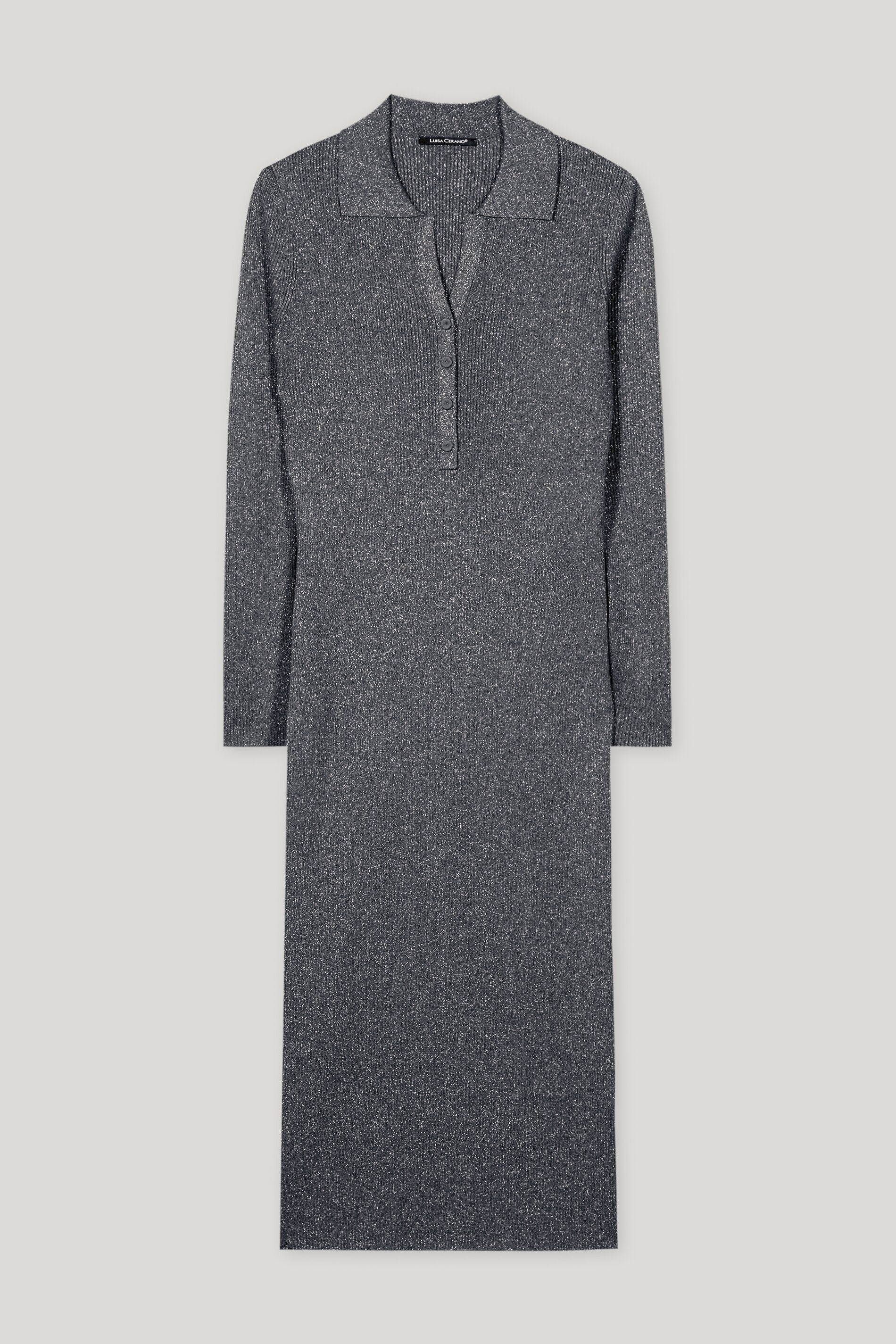 Langarm-Kleid aus Woll-Mix - urban grey - Standard | Artikel Front