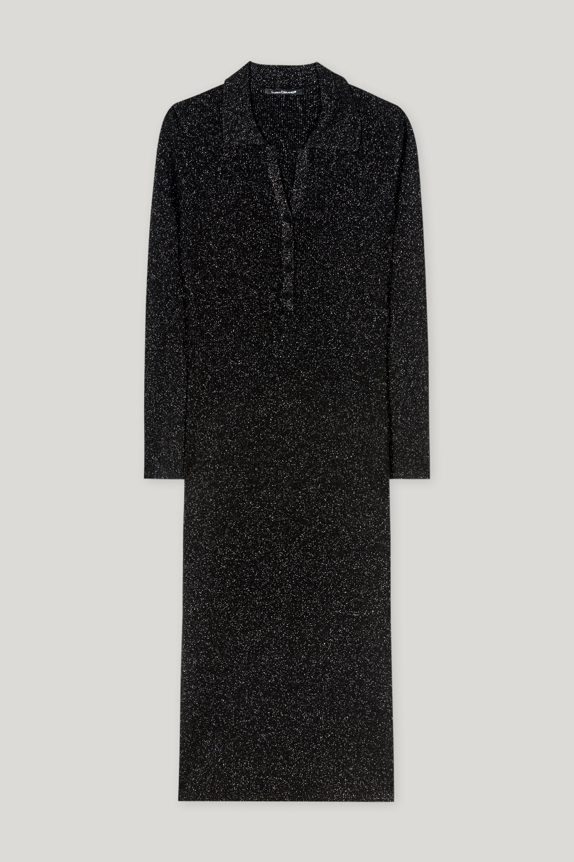 Langarm-Kleid aus Woll-Mix - deep black - Standard | Artikel Front