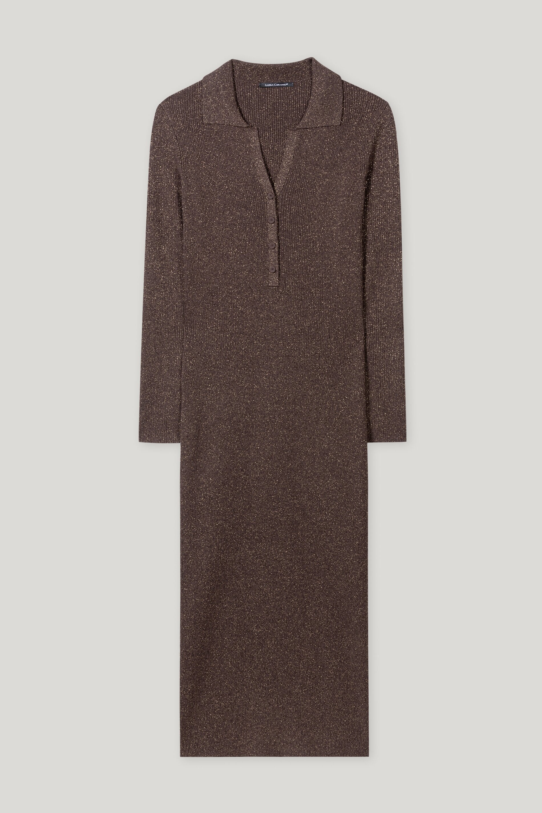 Langarm-Kleid aus Woll-Mix - espresso - Standard | Artikel Front