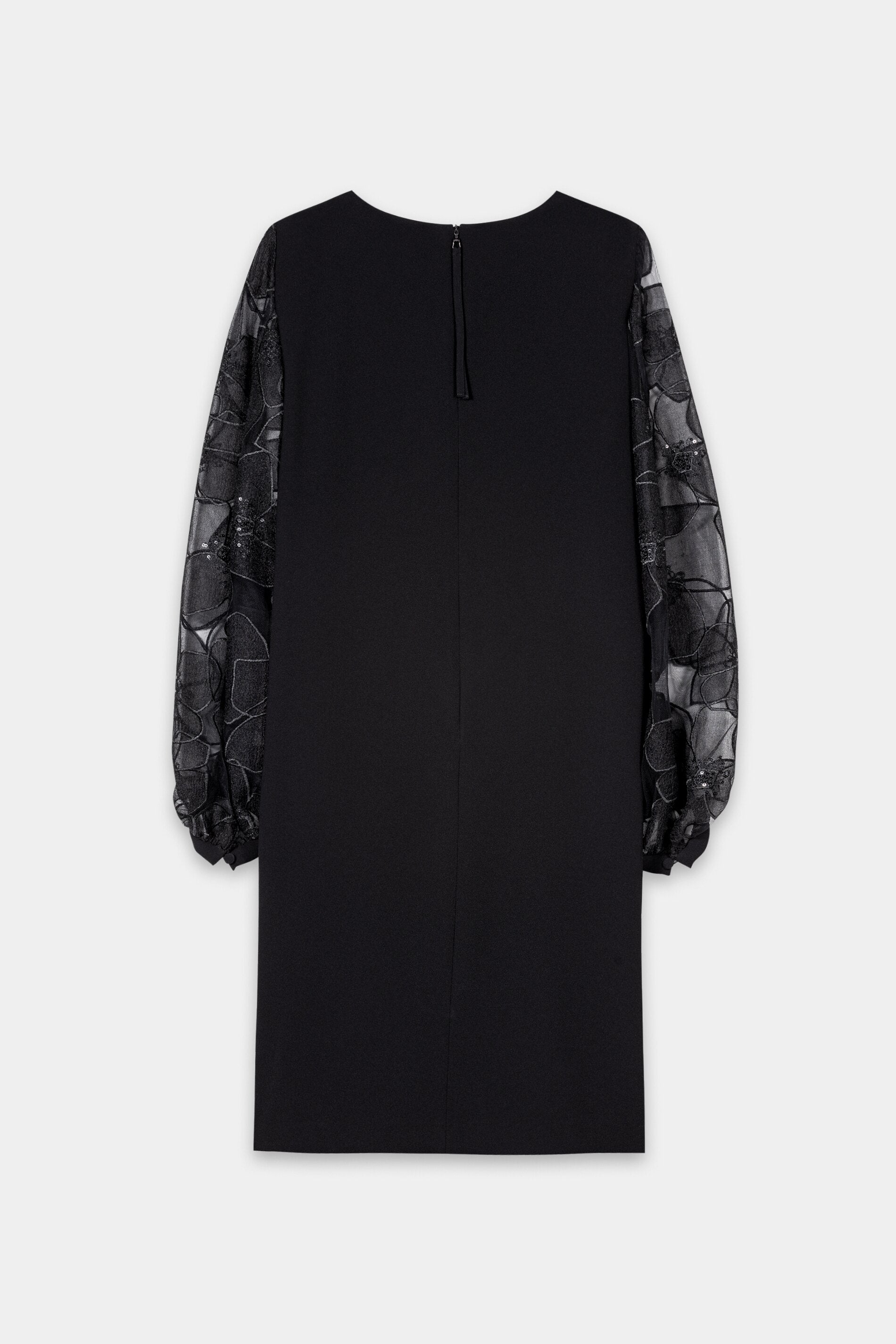 Minikleid mit Blüten-Arm - black - Standard | Artikel Rück