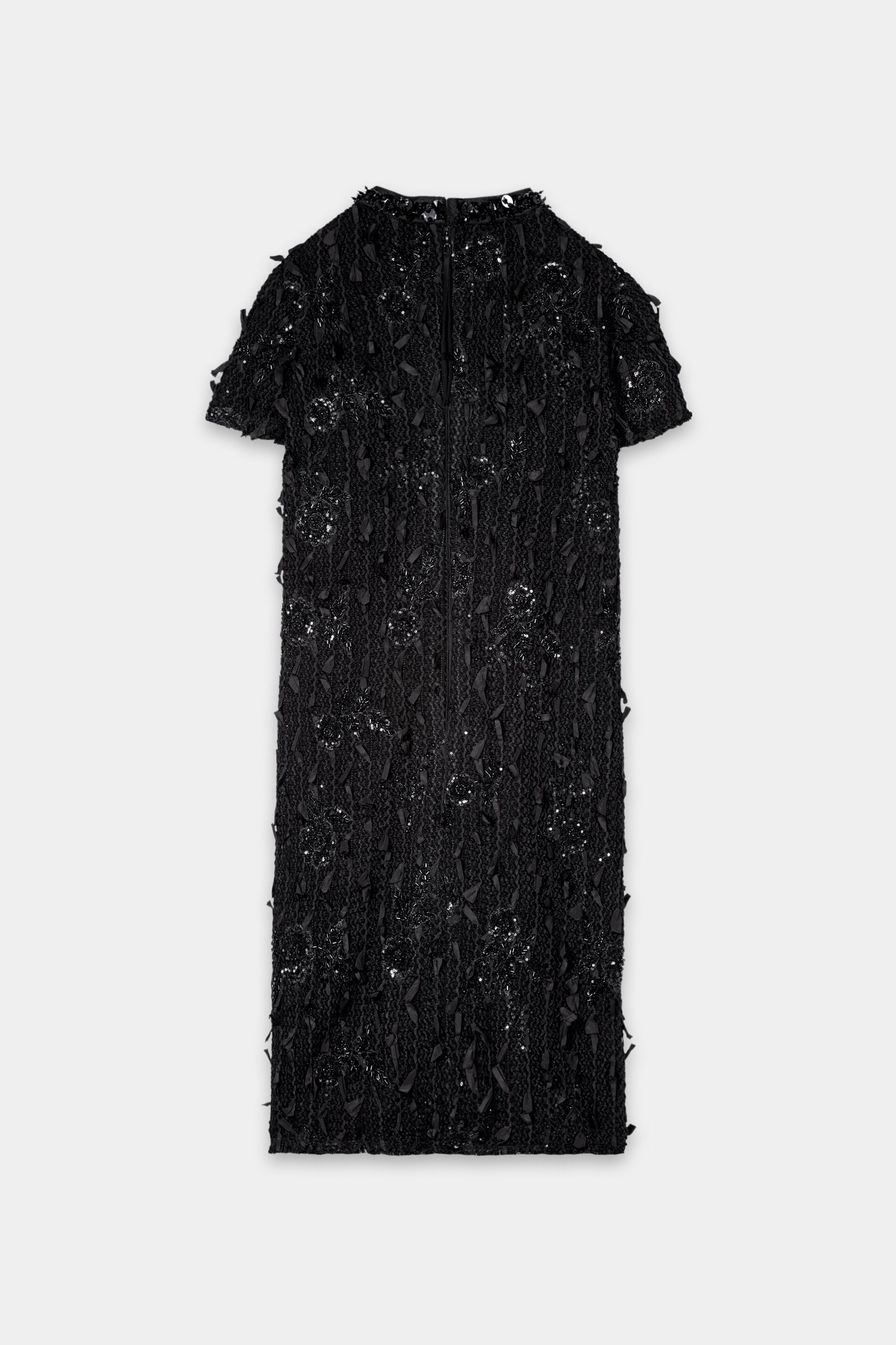 Tweed-Shiftdress mit Perlen - black - Standard | Artikel Rück