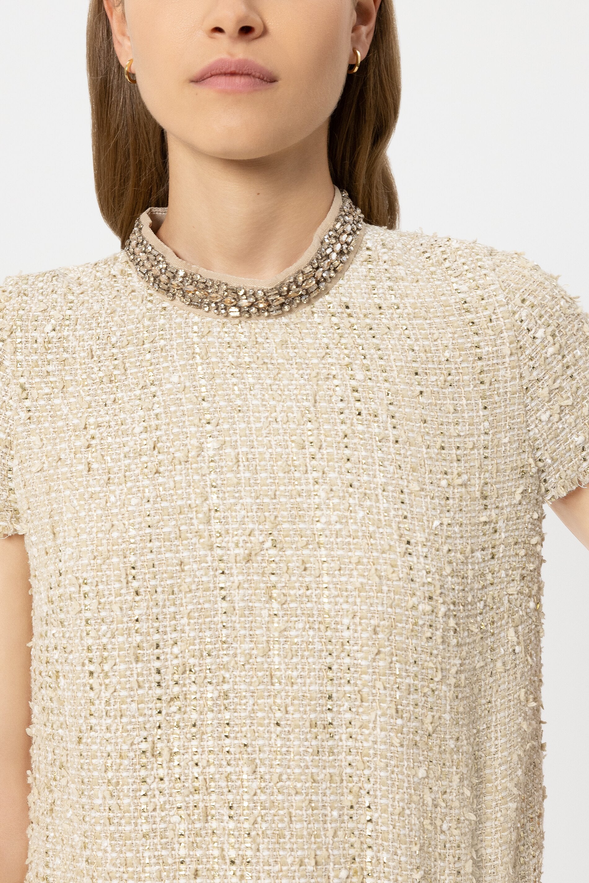 Tweed-Shiftdress - light camel - Standard | Model Detail