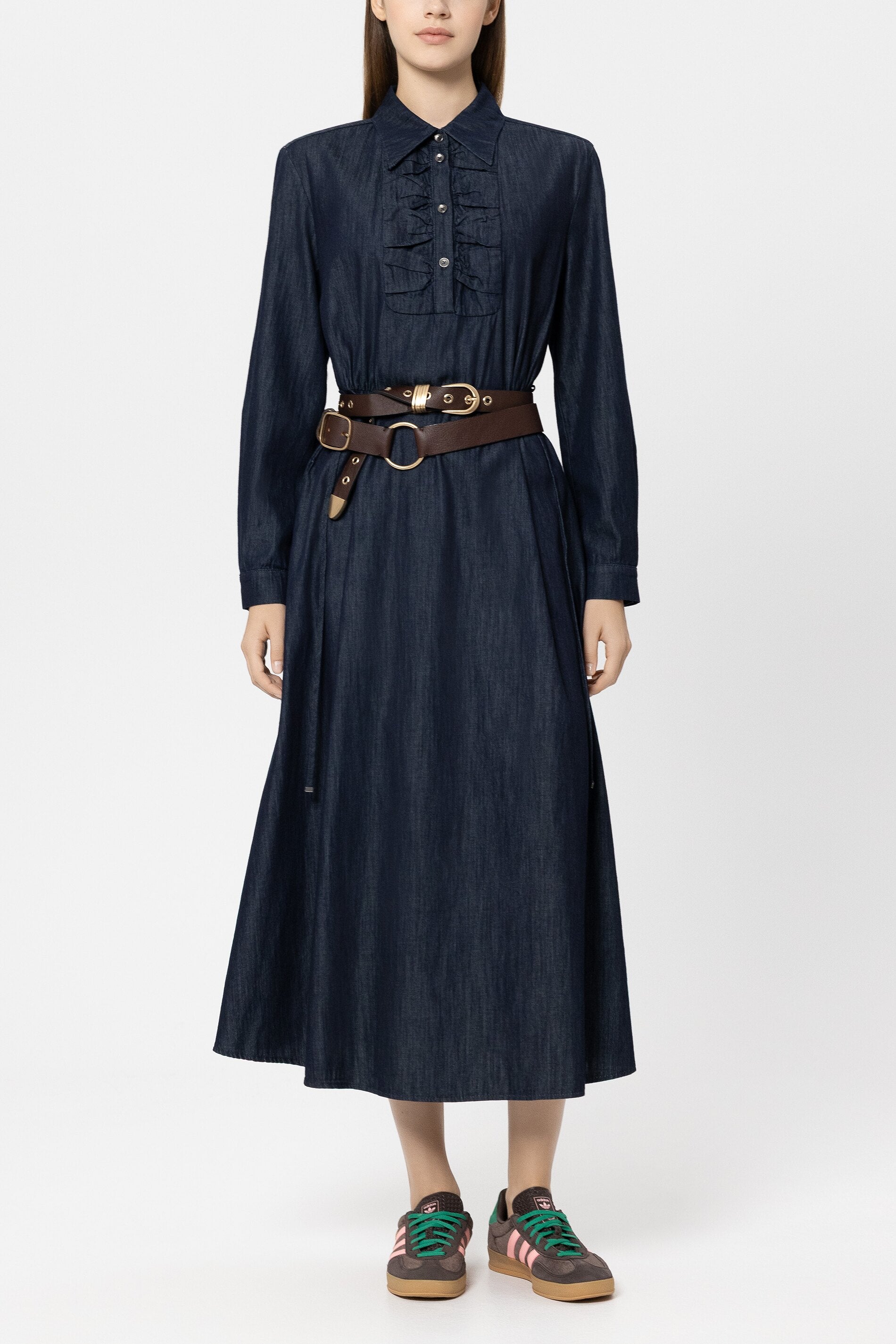 Denim-Maxi-Kleid - denim blue - Standard | Model Front