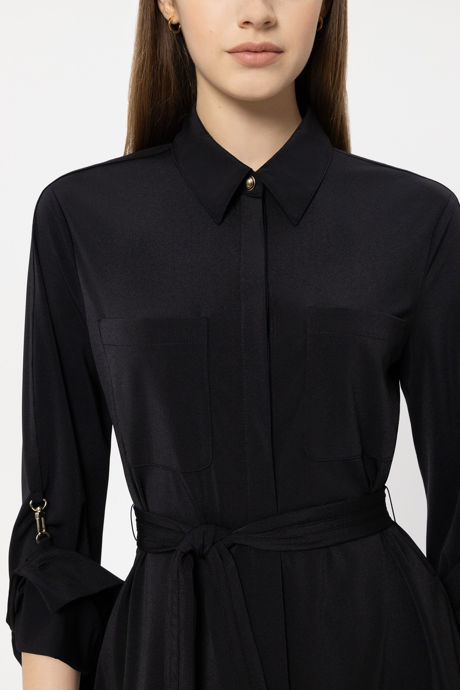 Softshell- Hemdblusenkleid - pure black - Standard | Model Detail