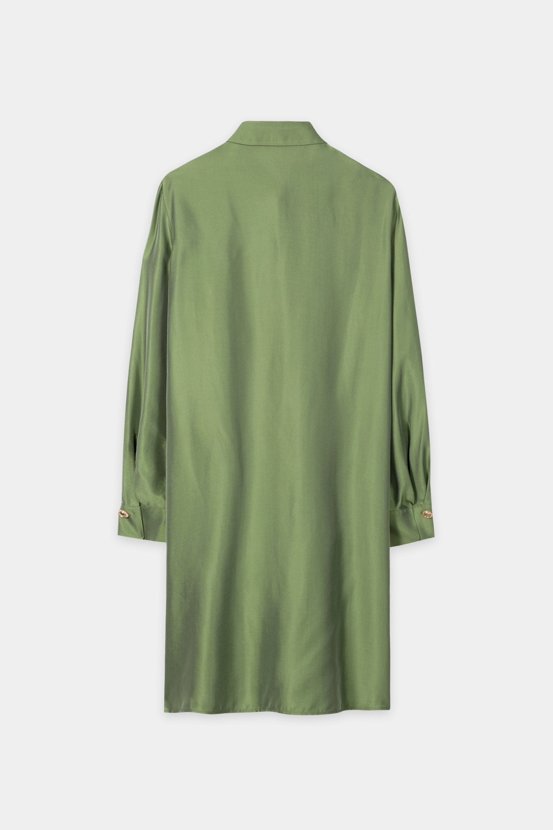 Hemdblusenkleid aus Seiden-Mix - moss green - Standard | Artikel Rück