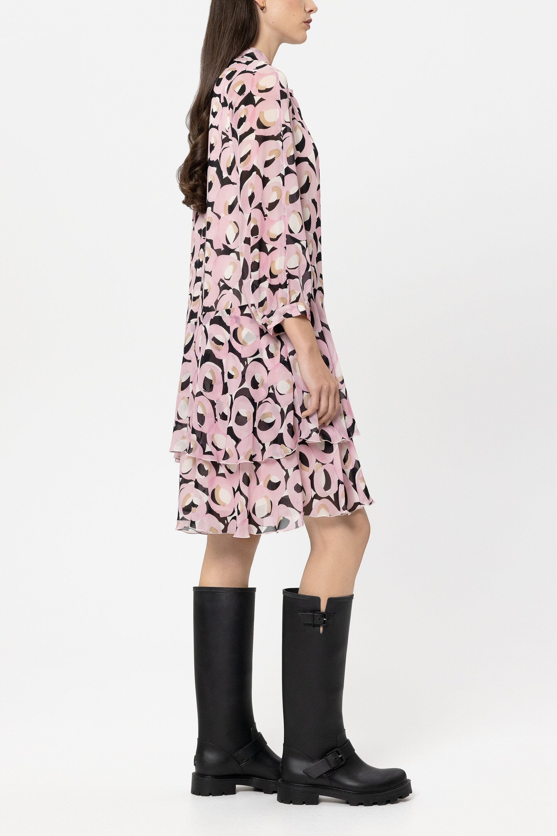 Boho-Kleid mit Retro-Print - creamy blush / black - Standard | Model Seite